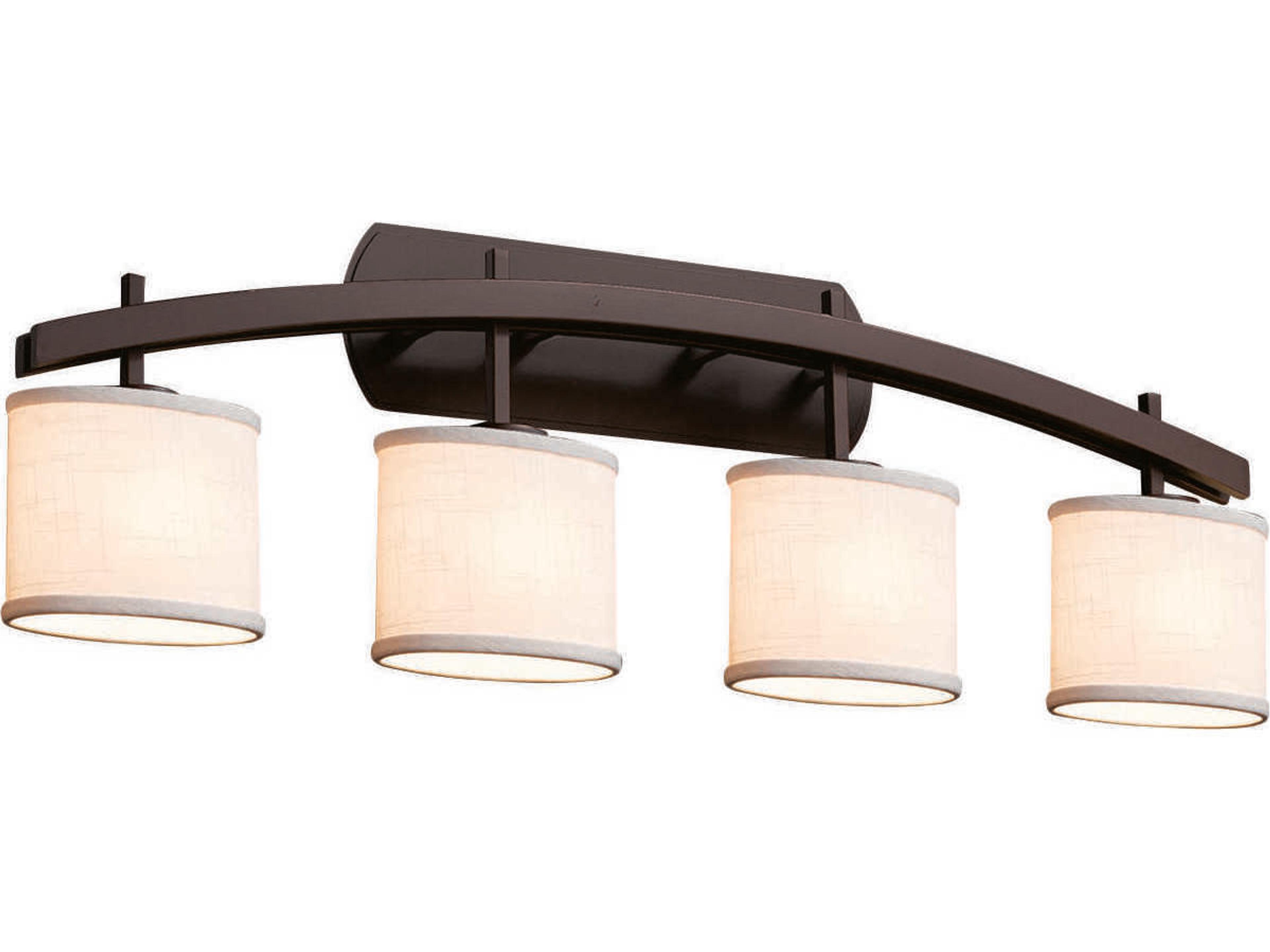 Textile 4-Light Bronze Vanity Light