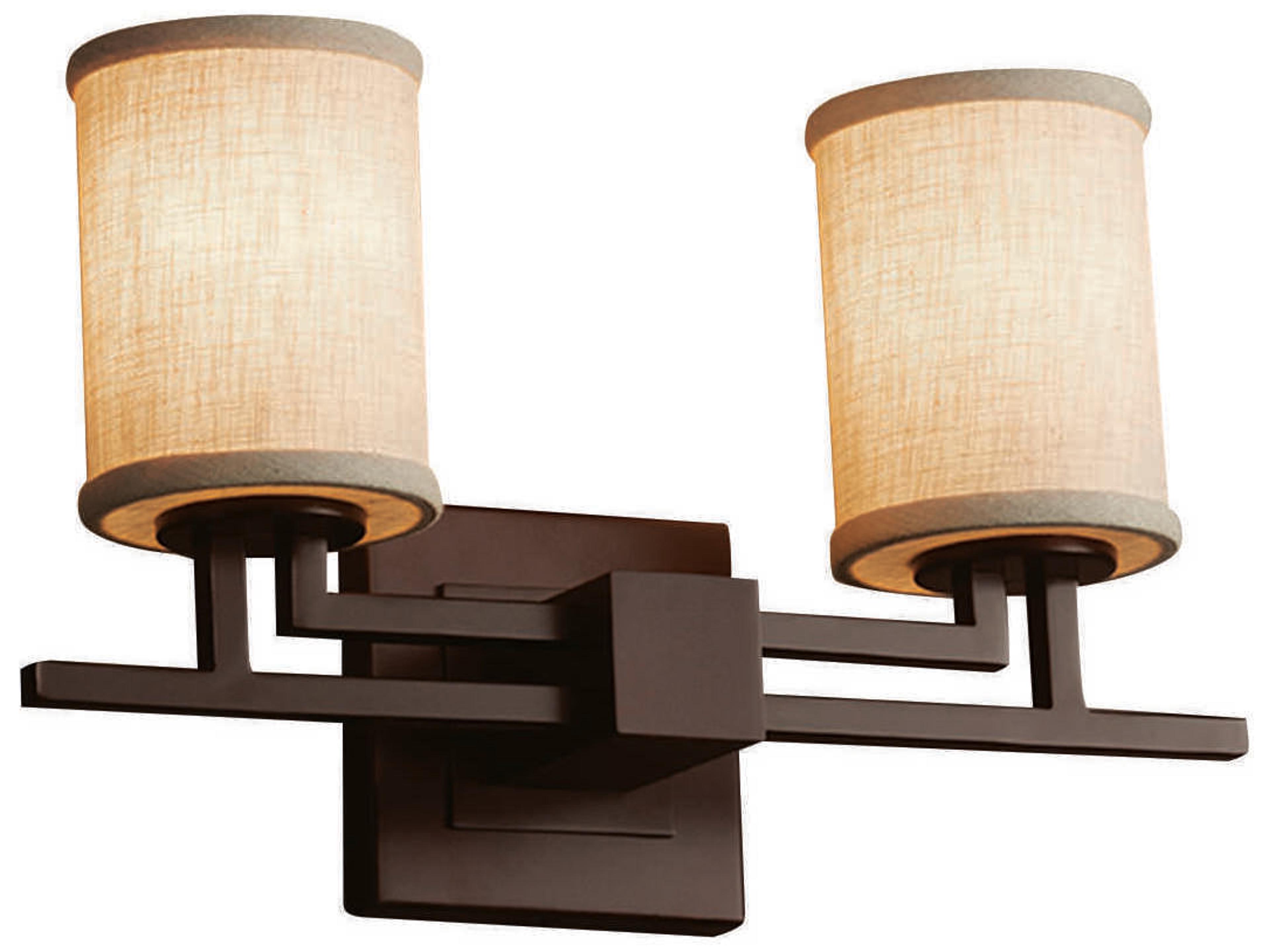 Textile 2-Light Bronze Vanity Light