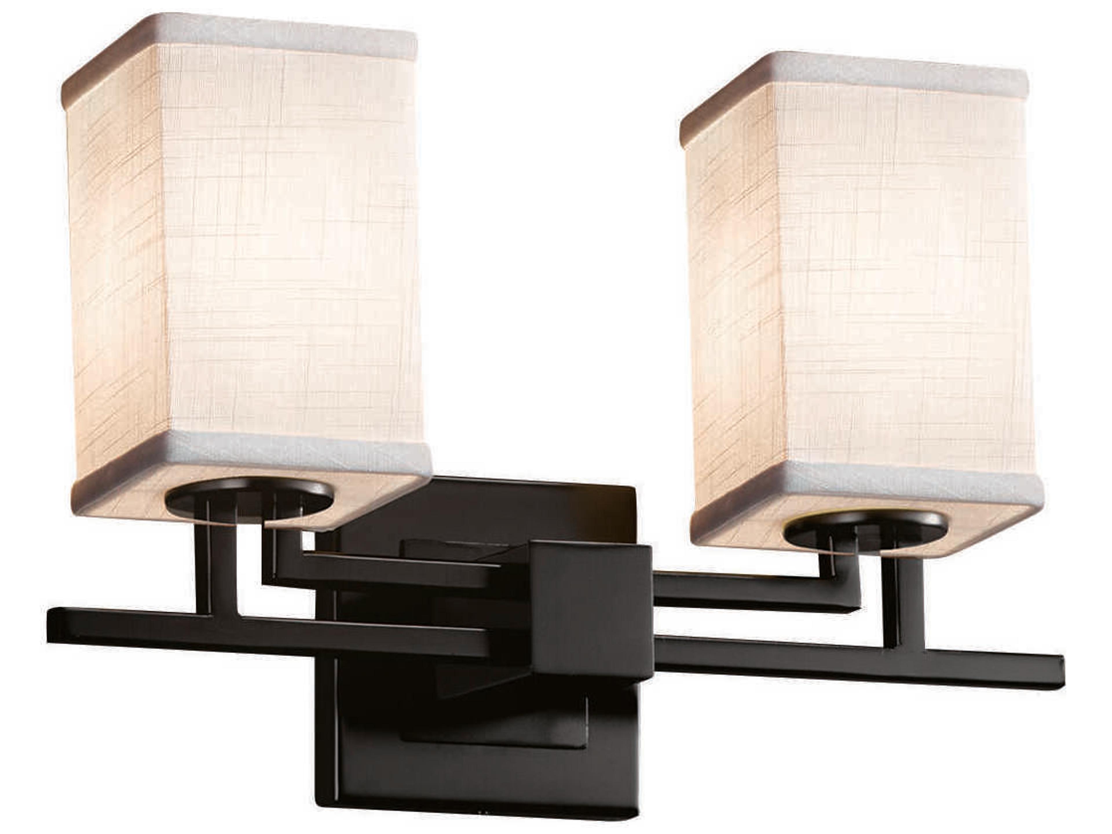 Justice Design Group Textile 2-Light Bronze Vanity Light