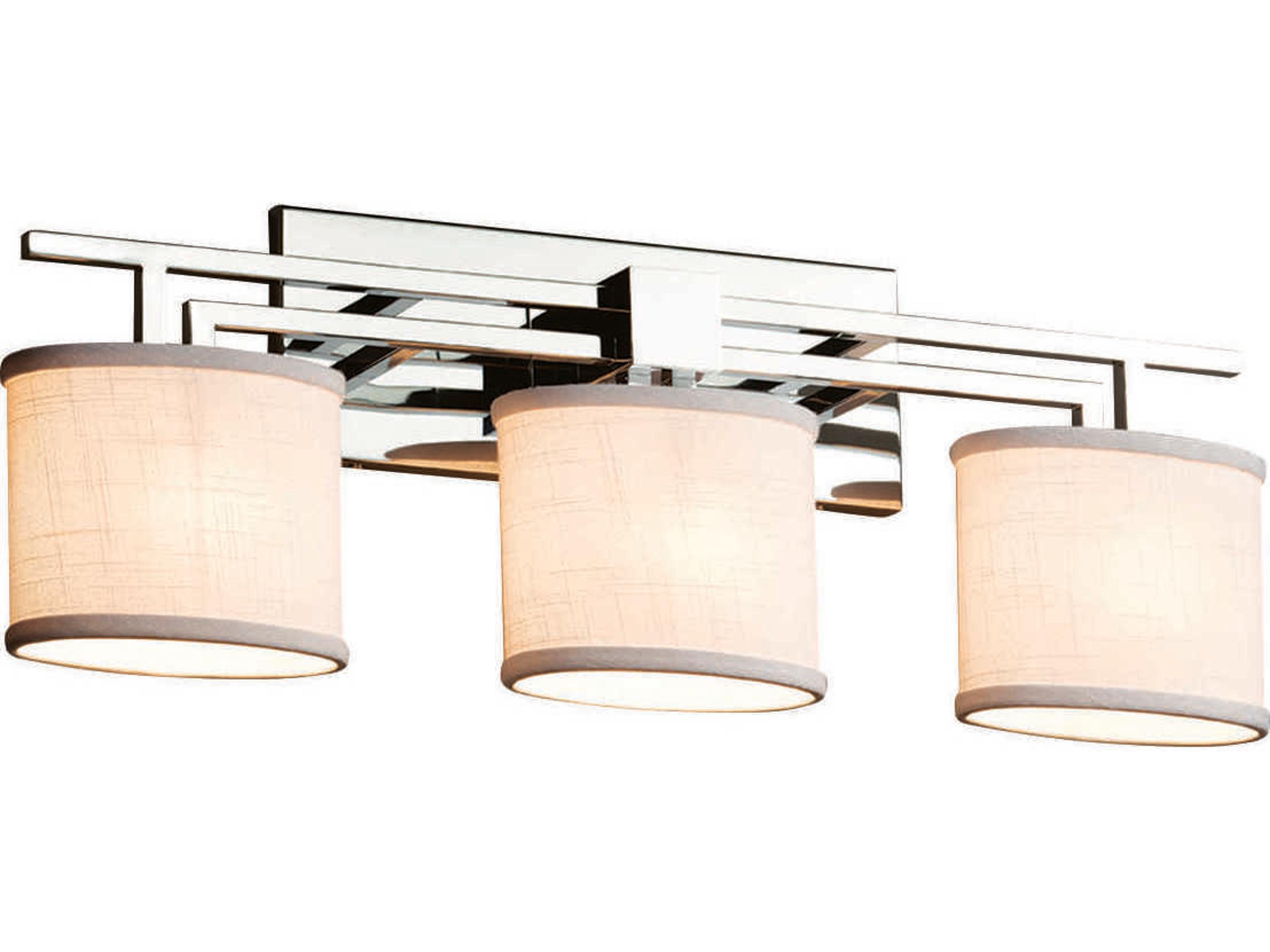 Textile 3-Light Chrome Vanity Light