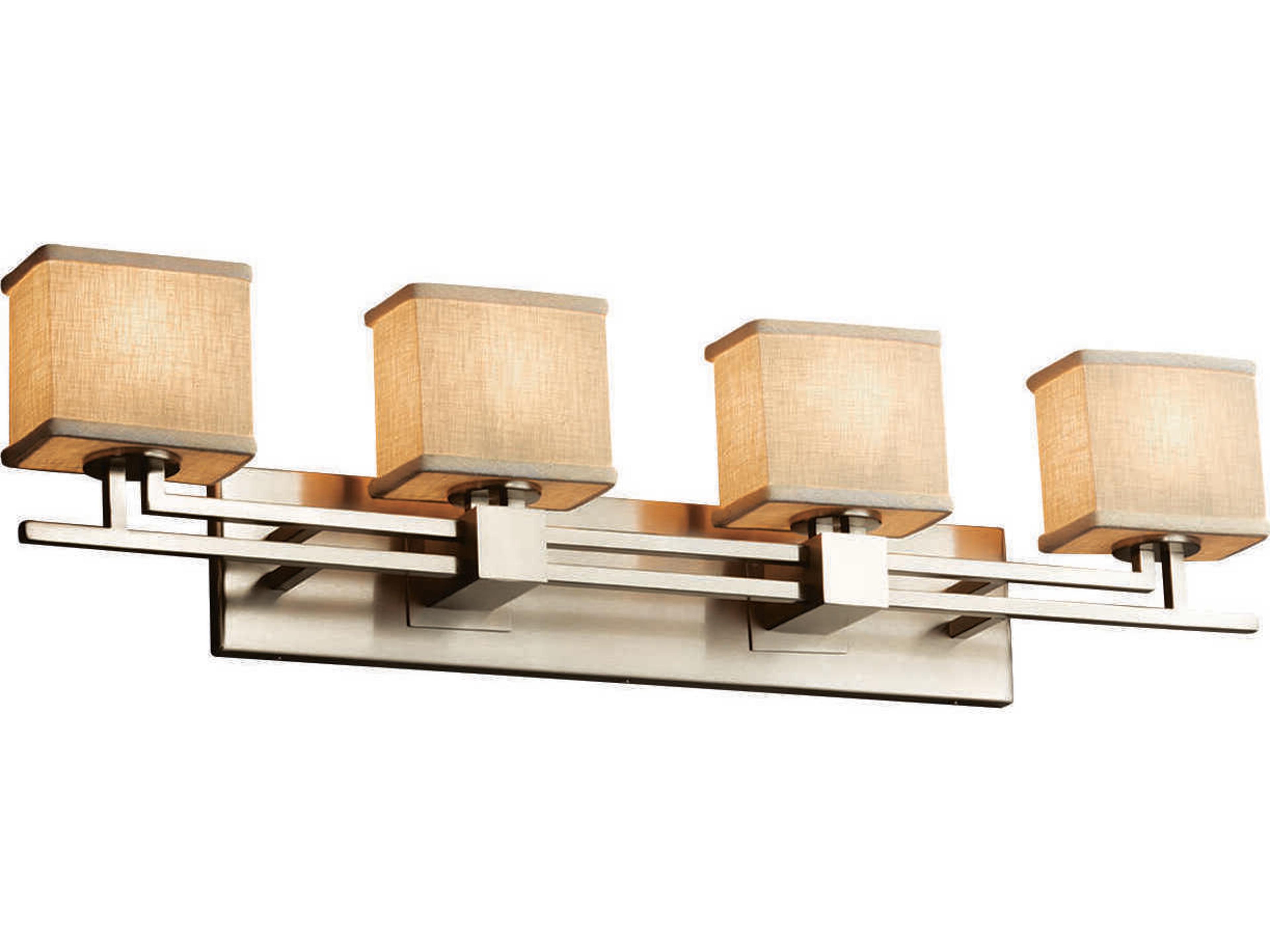 Textile 4-Light Nickel Vanity Light