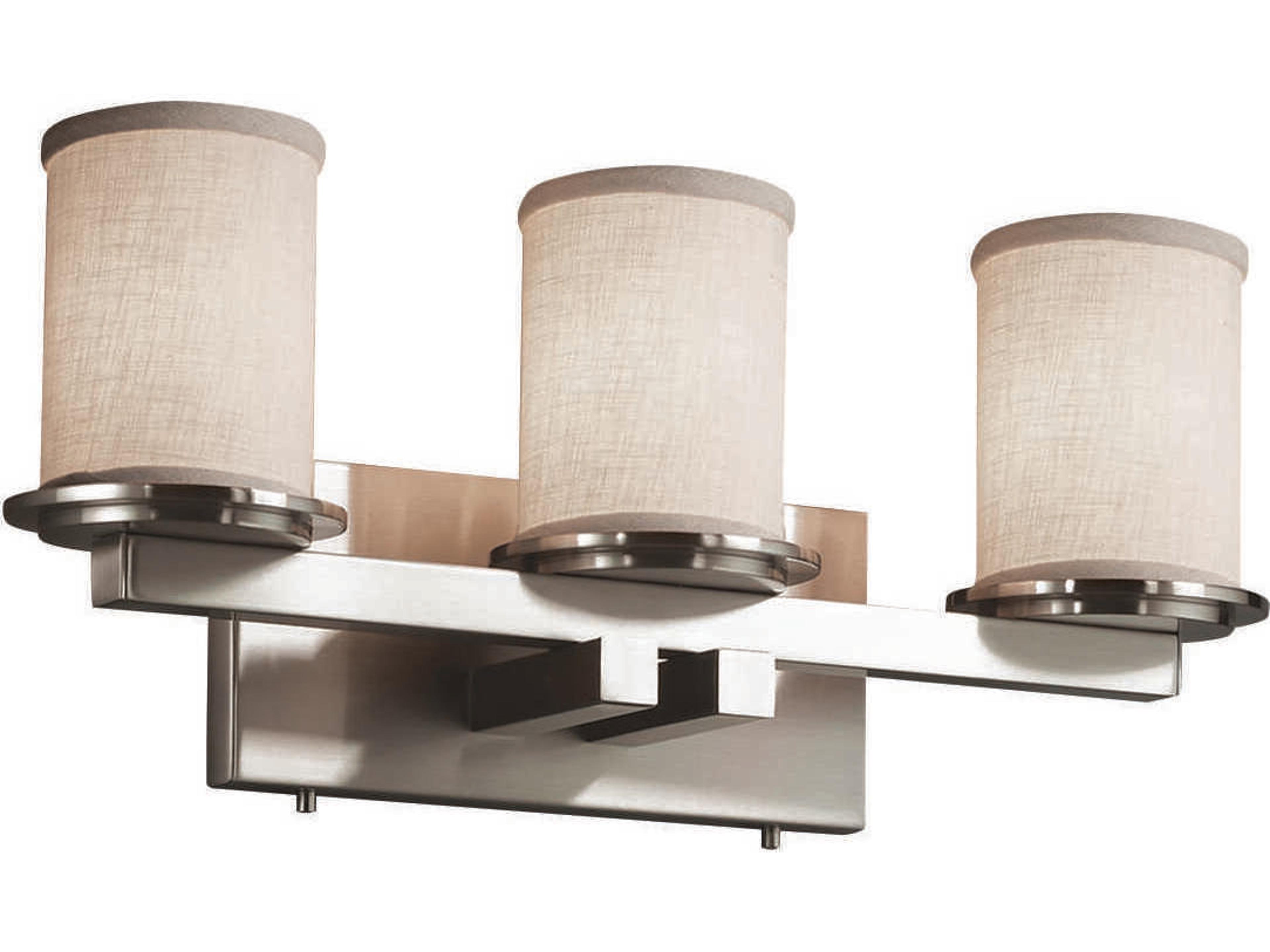 Textile 3-Light Nickel Vanity Light