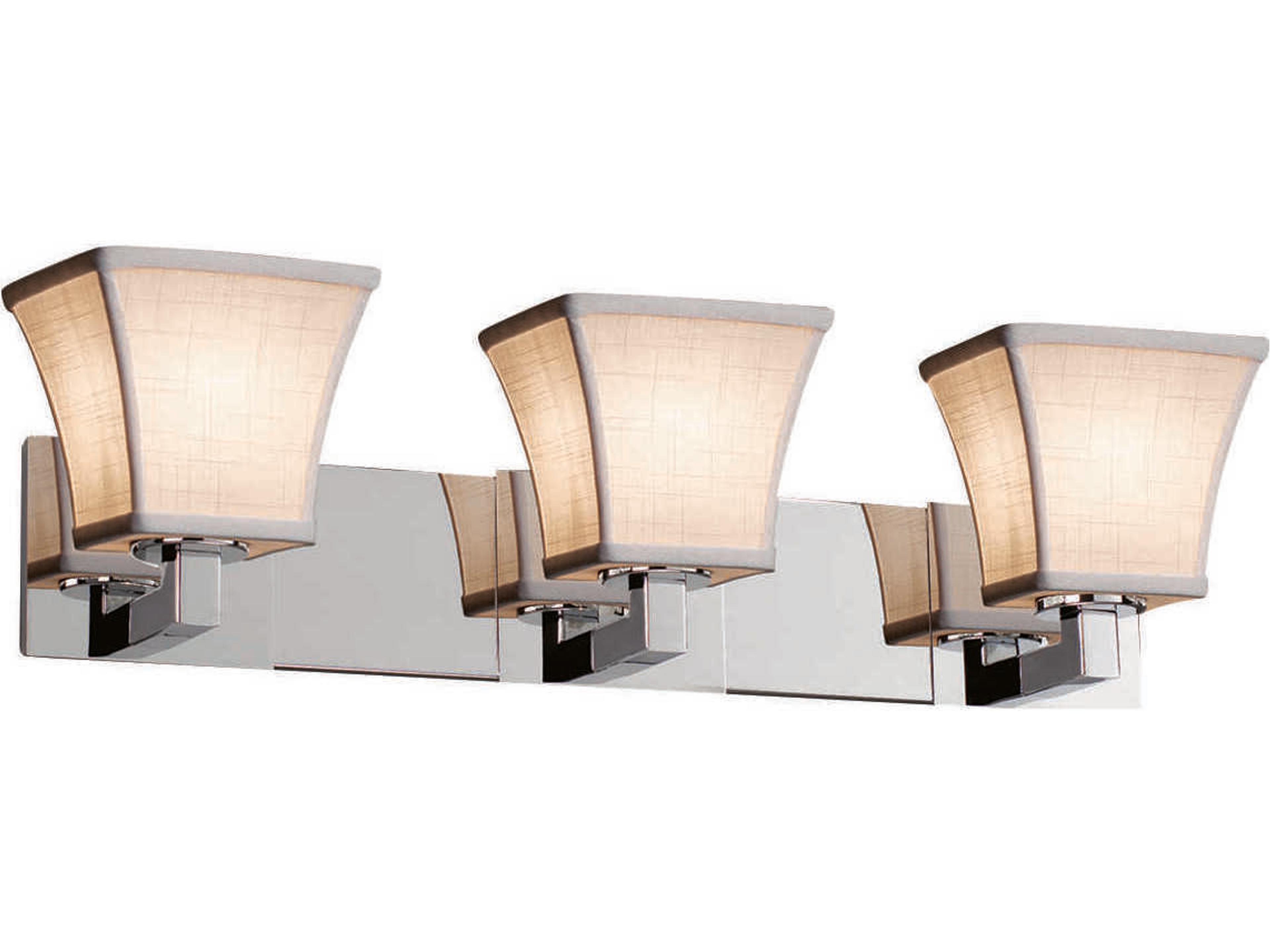 Textile 3-Light Chrome Vanity Light