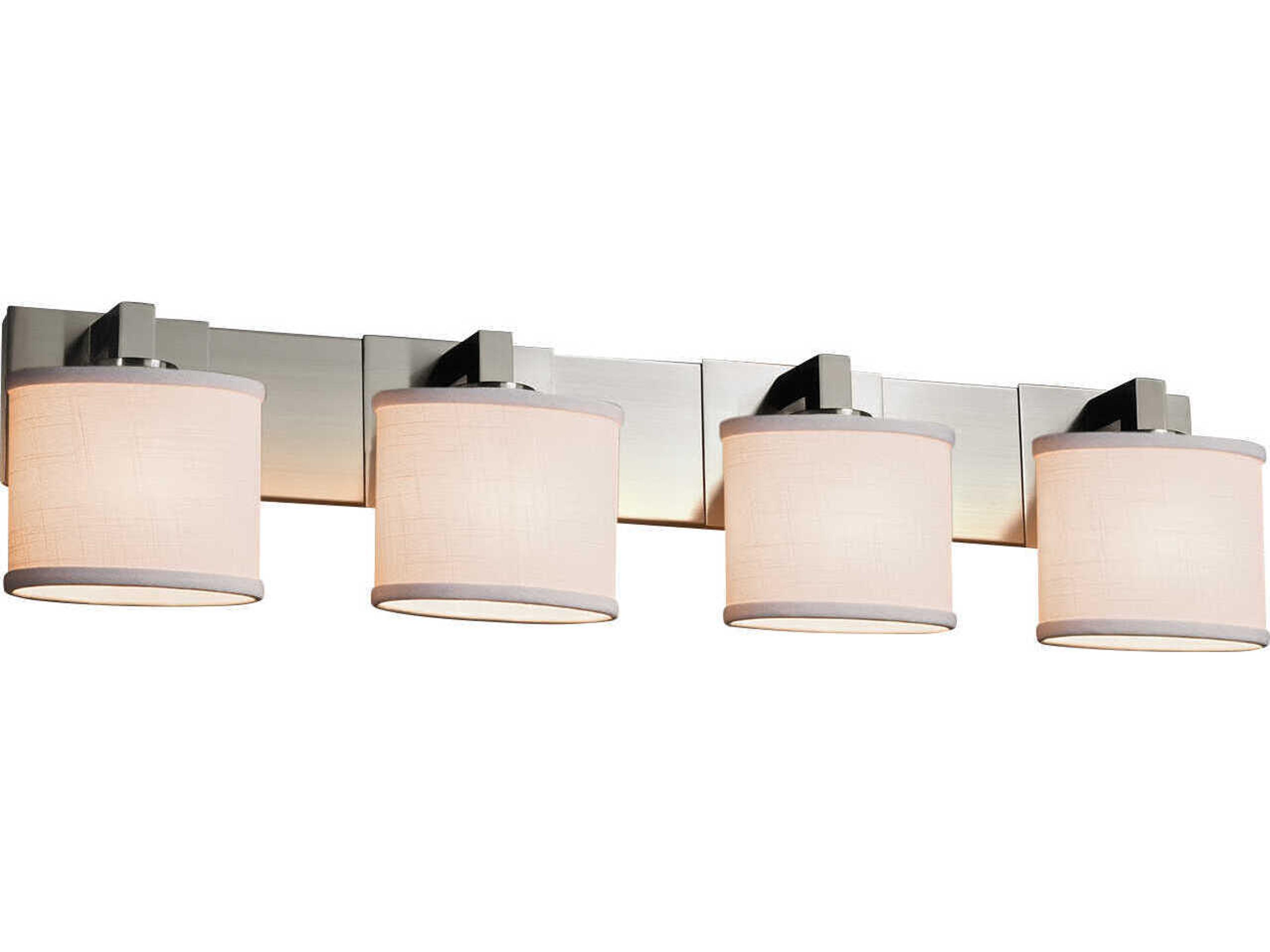 Textile 4-Light Nickel Vanity Light