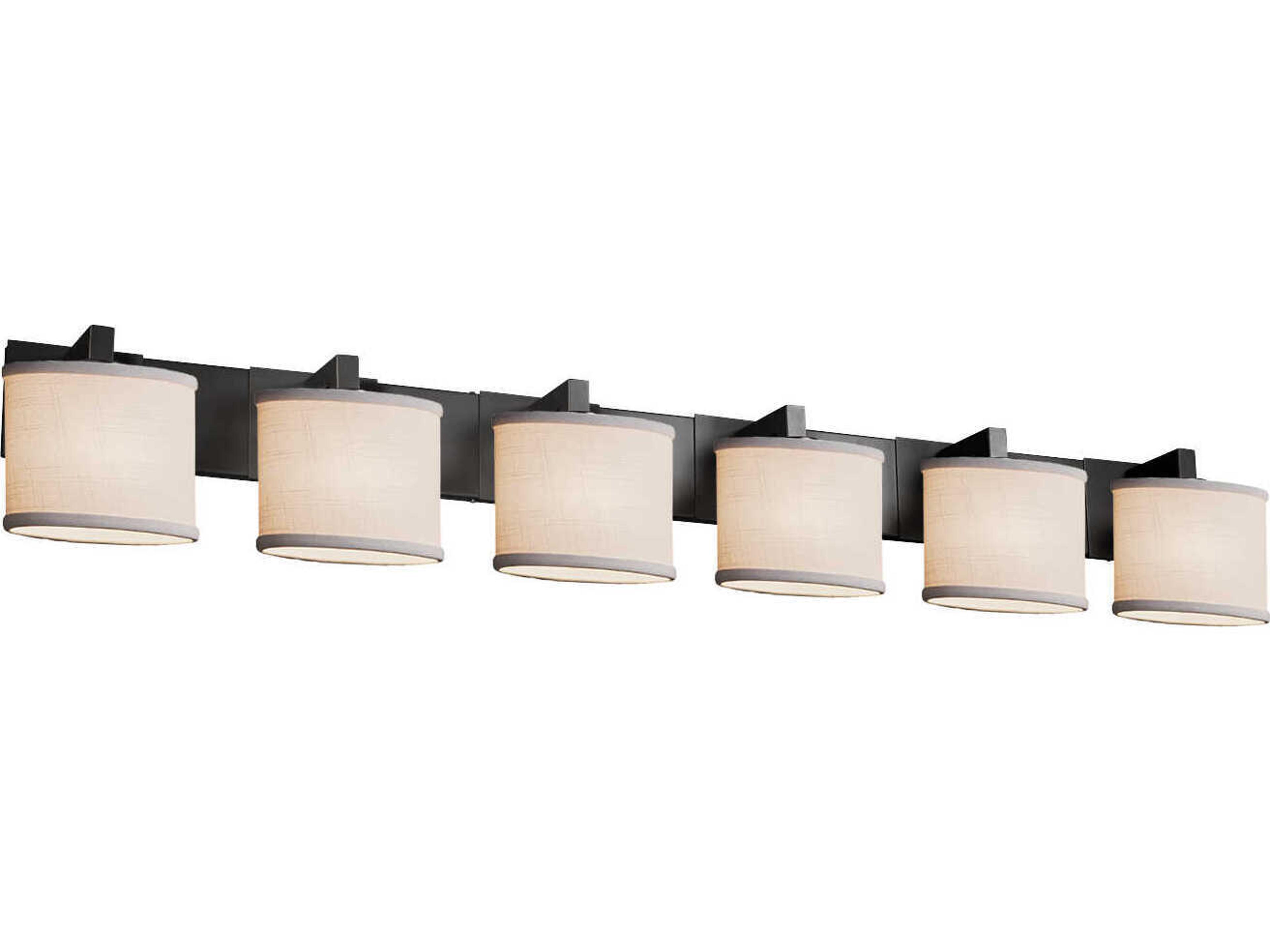 Textile 6-Light Black Vanity Light