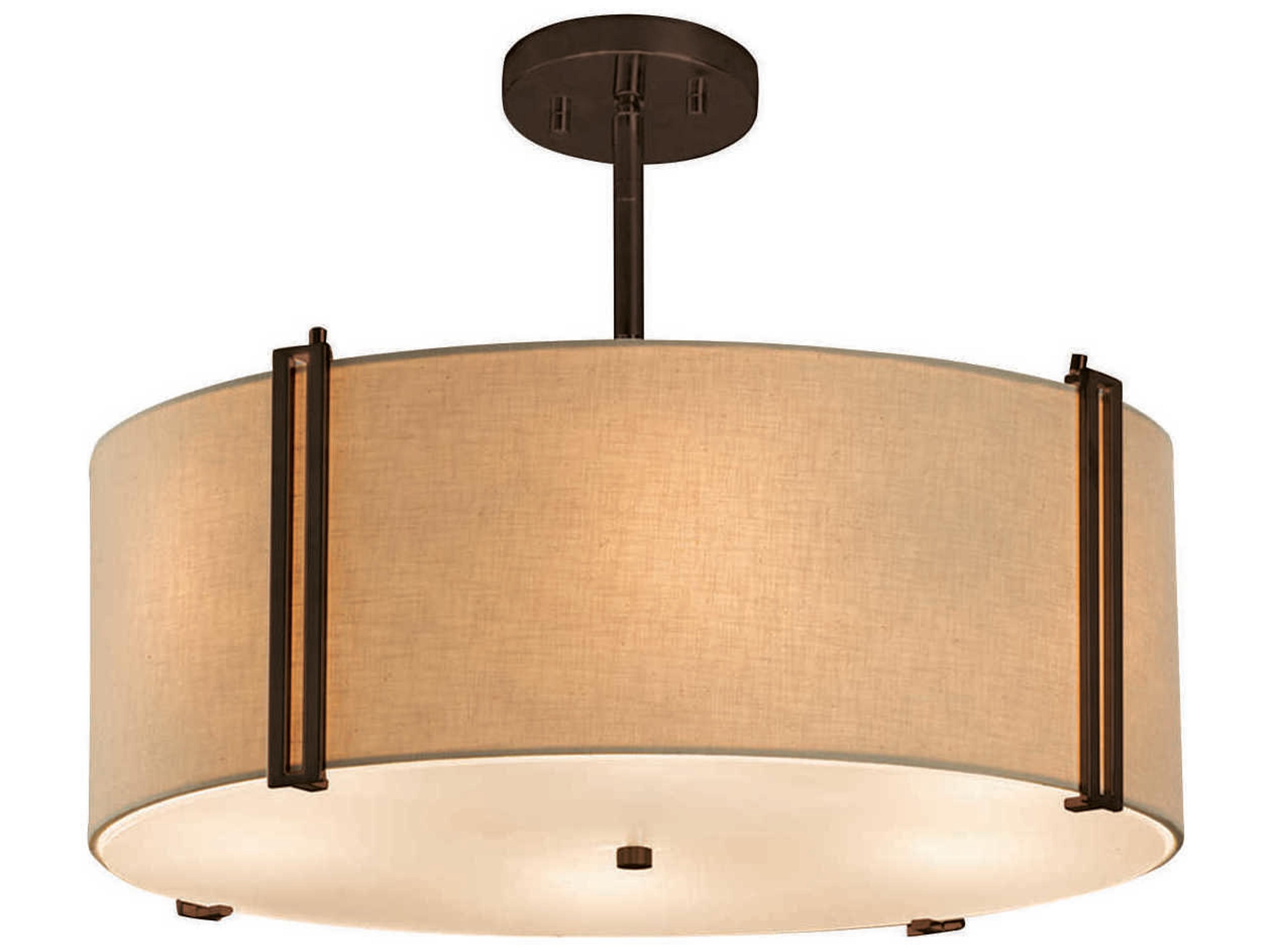 Justice Design Group Textile Nickel Drum Pendant