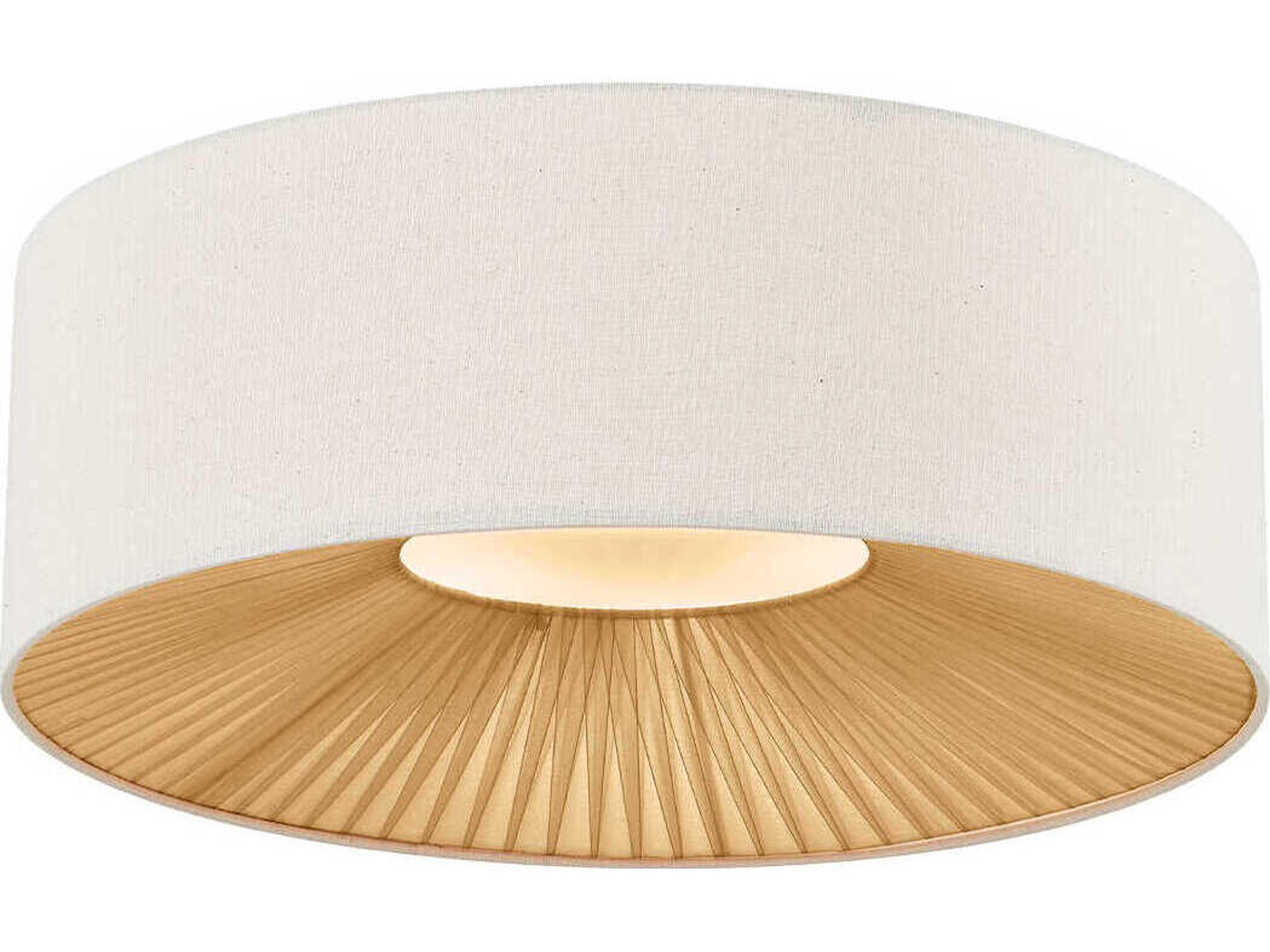 Textile Warren 6-Light Matte Black Off White Drum Flush Mount