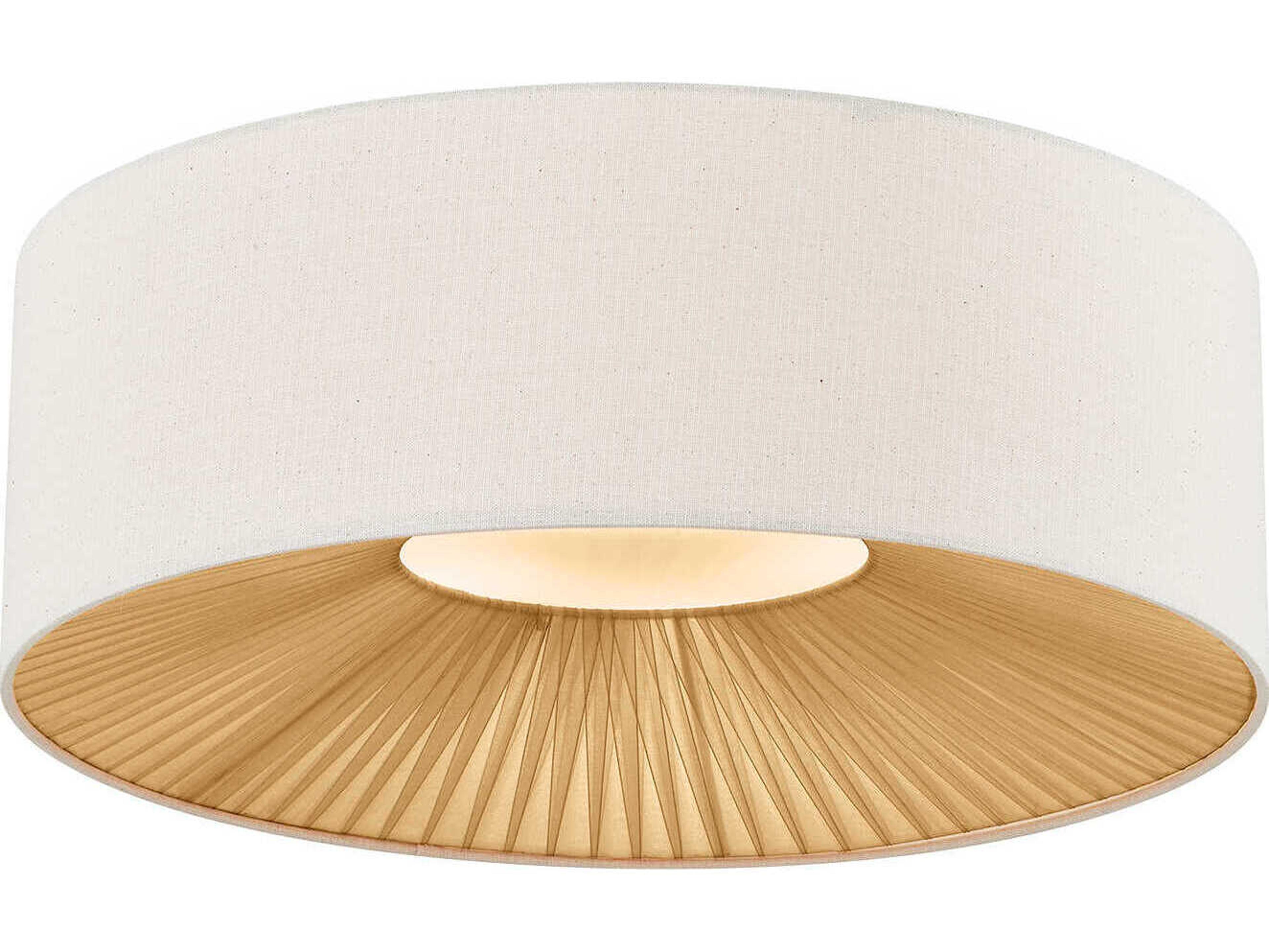 Textile Warren 8-Light Matte Black Off White Drum Flush Mount