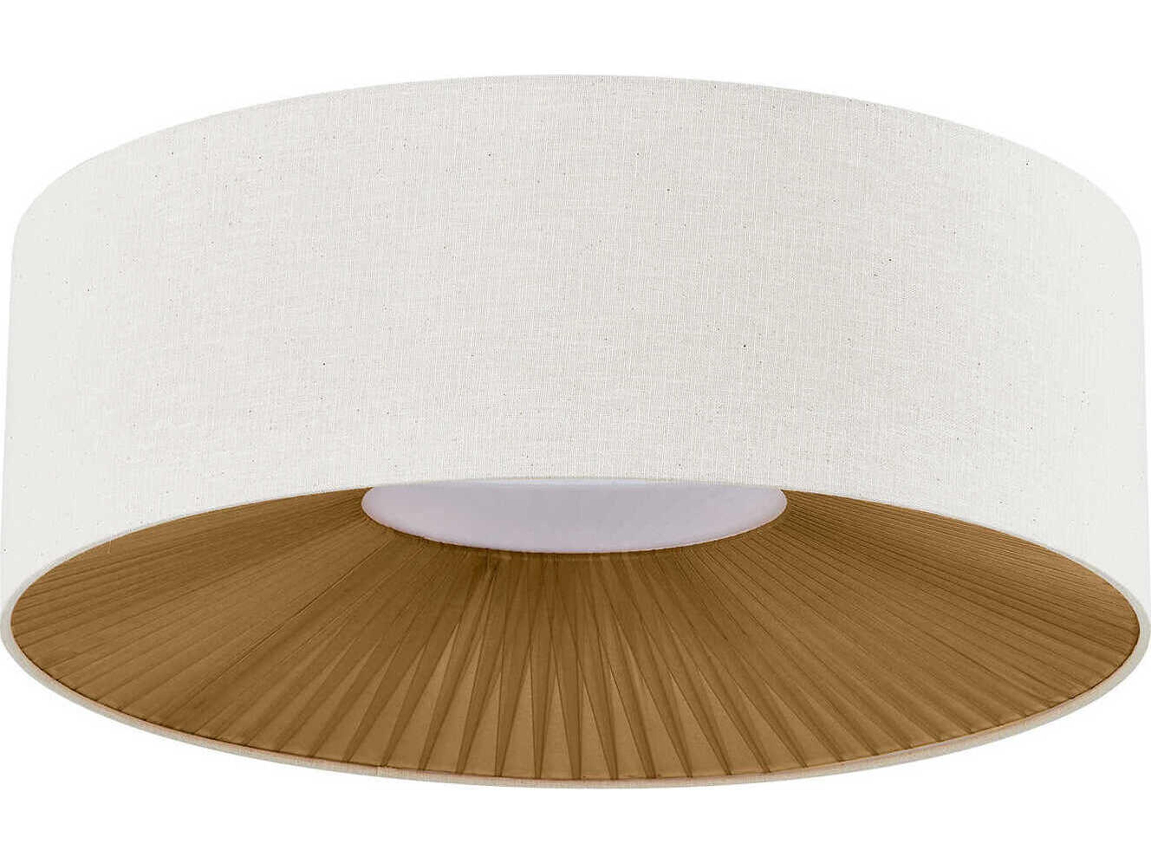 Justice Design Group Textile Warren 8-Light Matte Black Off White Drum Flush Mount