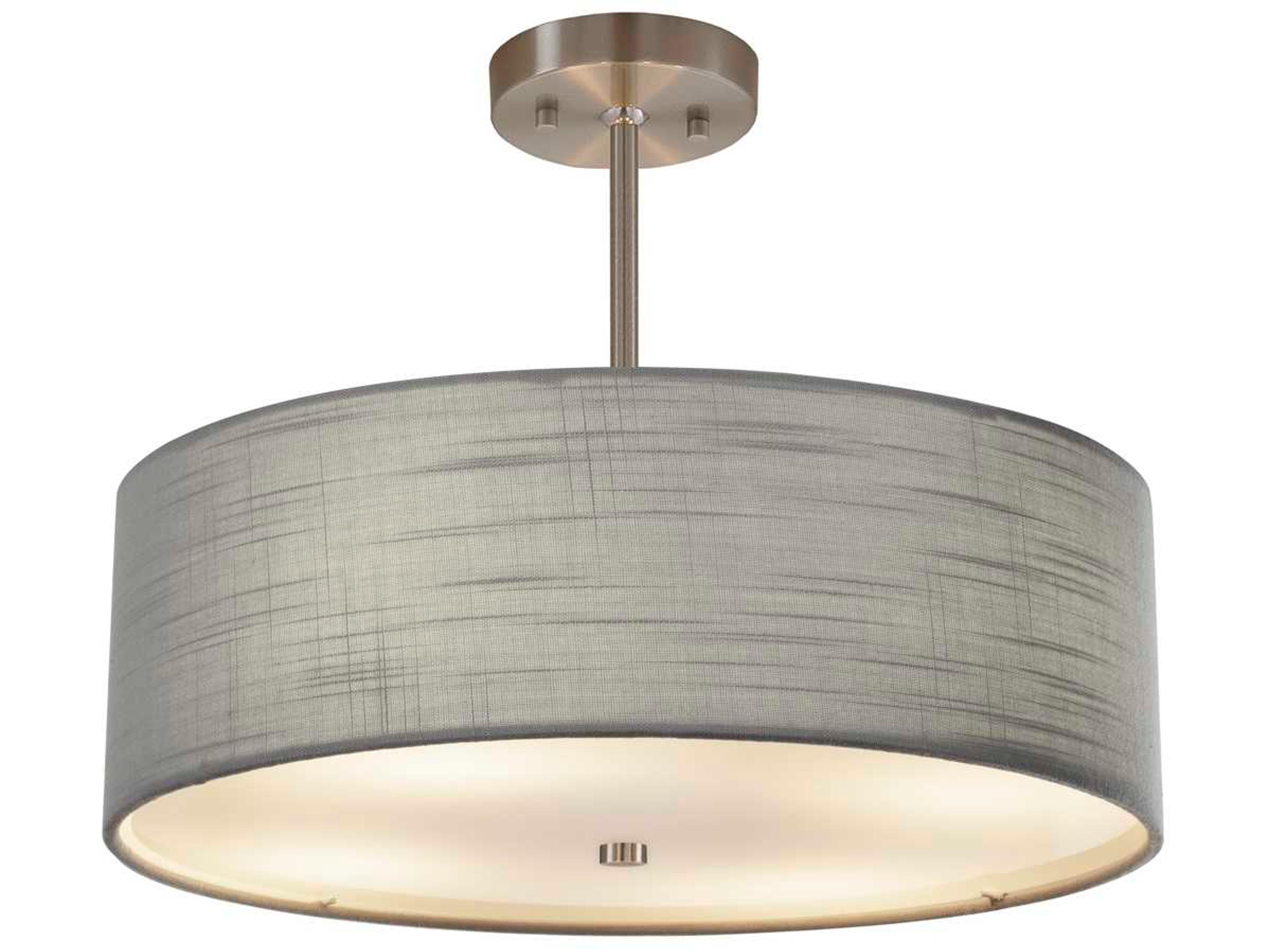 Justice Design Group Textile 3-Light Bronze Drum Pendant