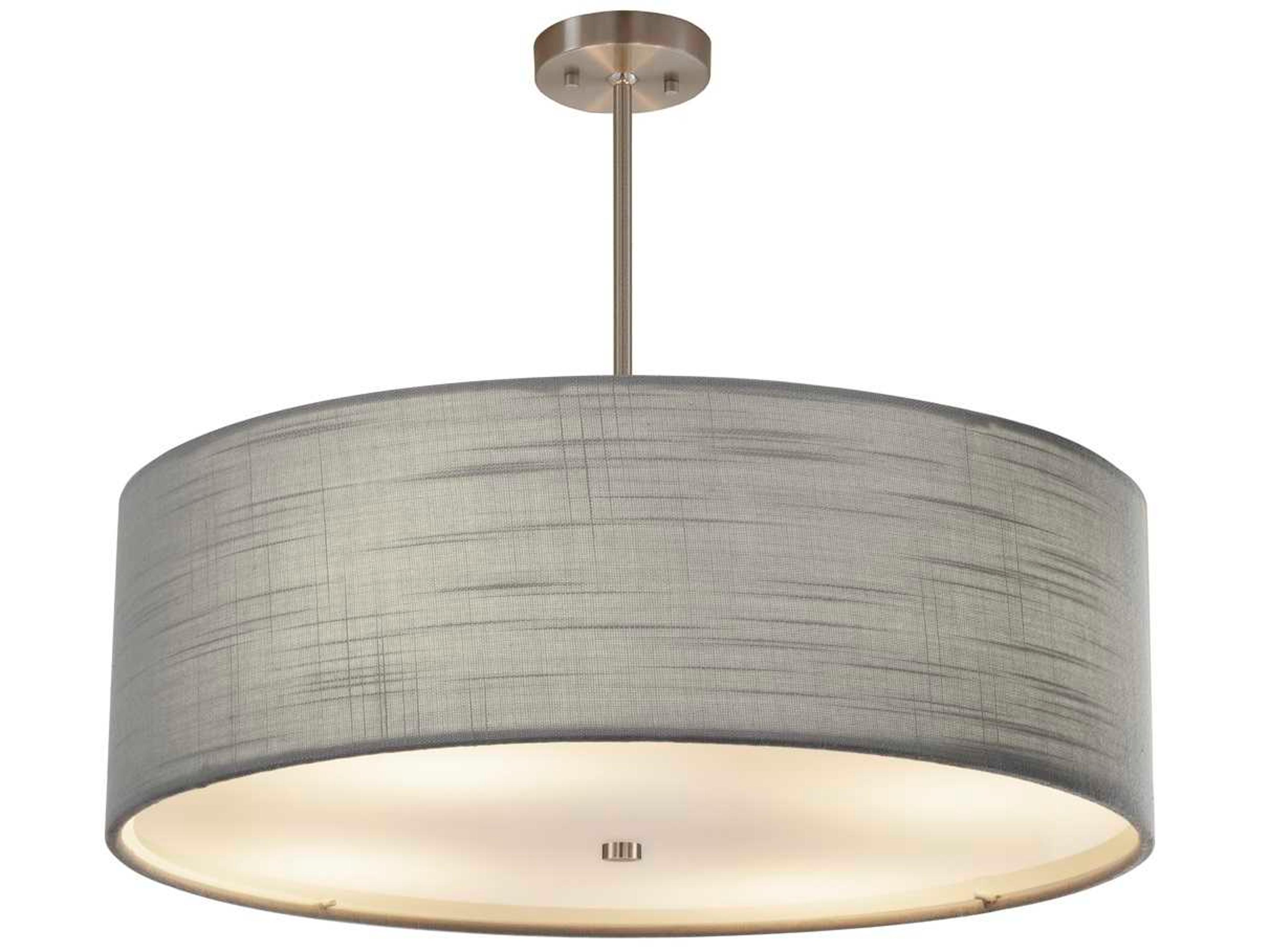 Justice Design Group Textile 6-Light Bronze Drum Pendant