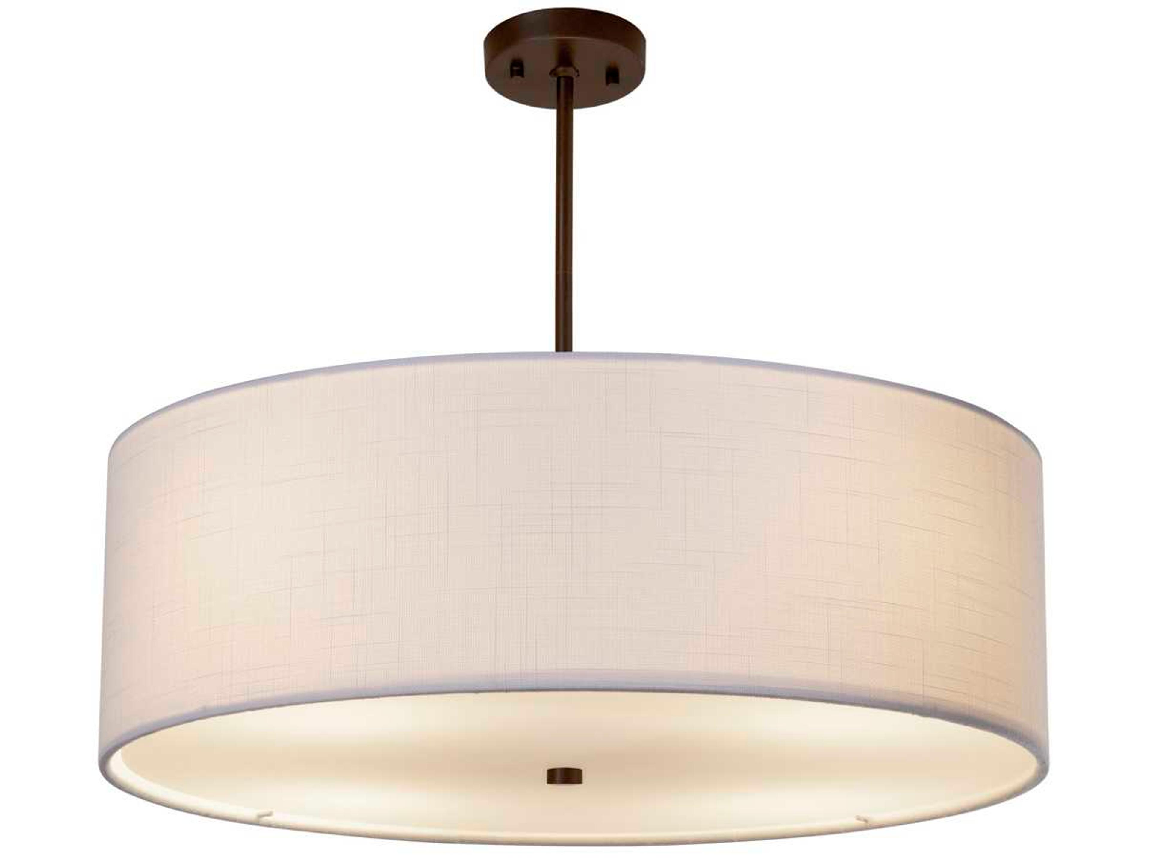 Justice Design Group Textile 6-Light Bronze Drum Pendant