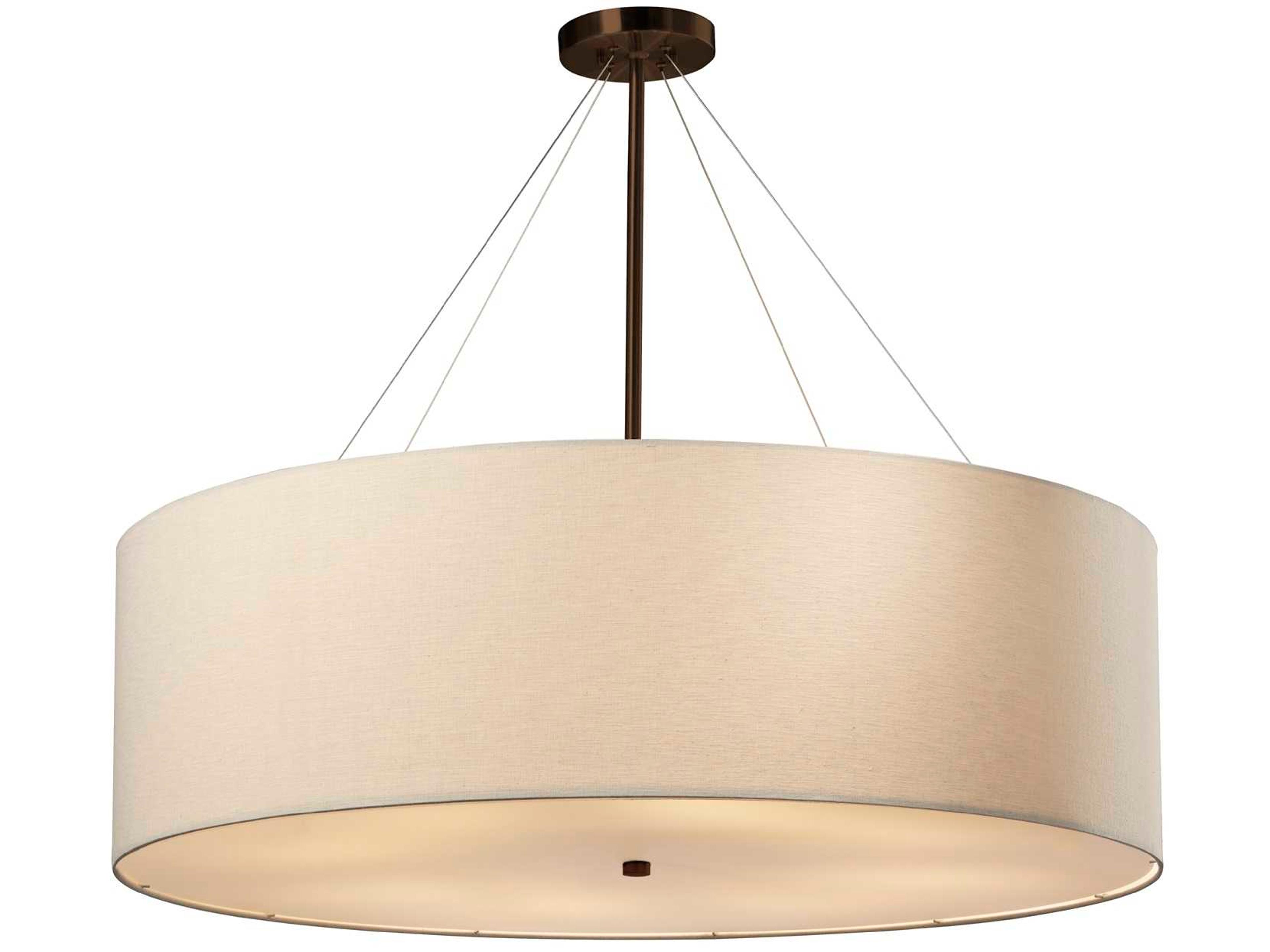 Textile 8-Light Bronze Drum Pendant