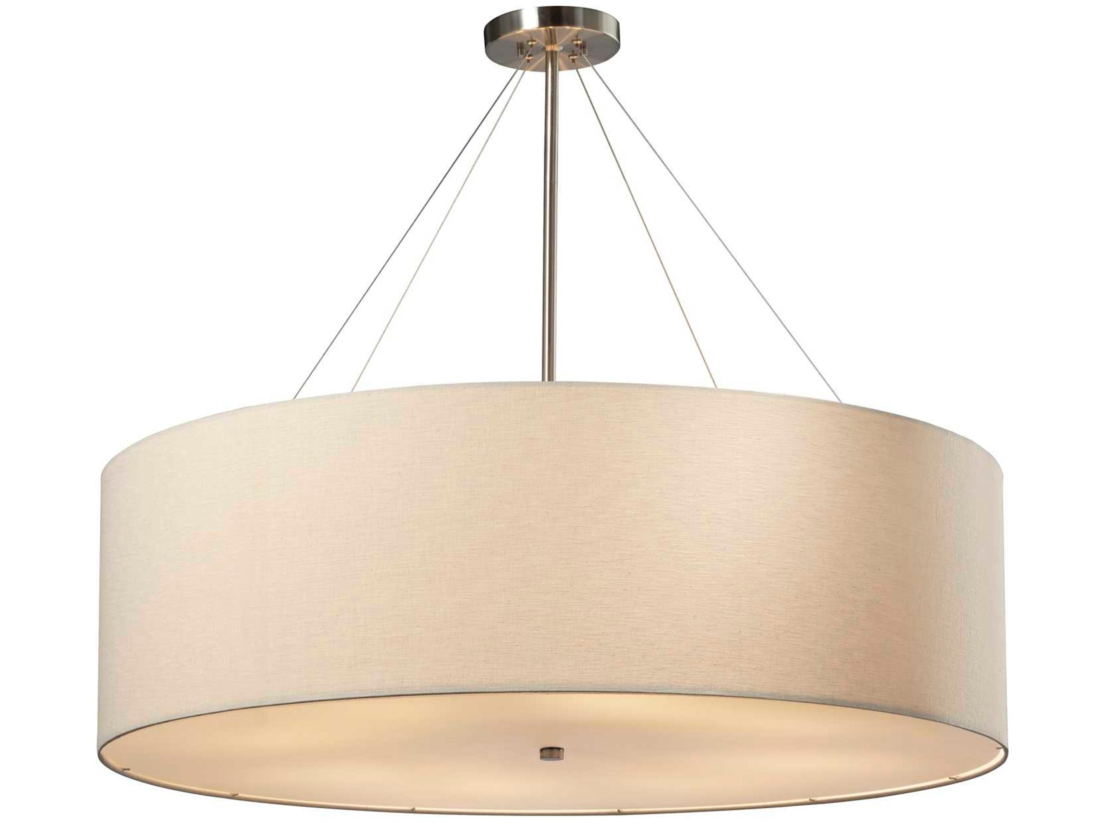 Justice Design Group Textile 8-Light Bronze Drum Pendant