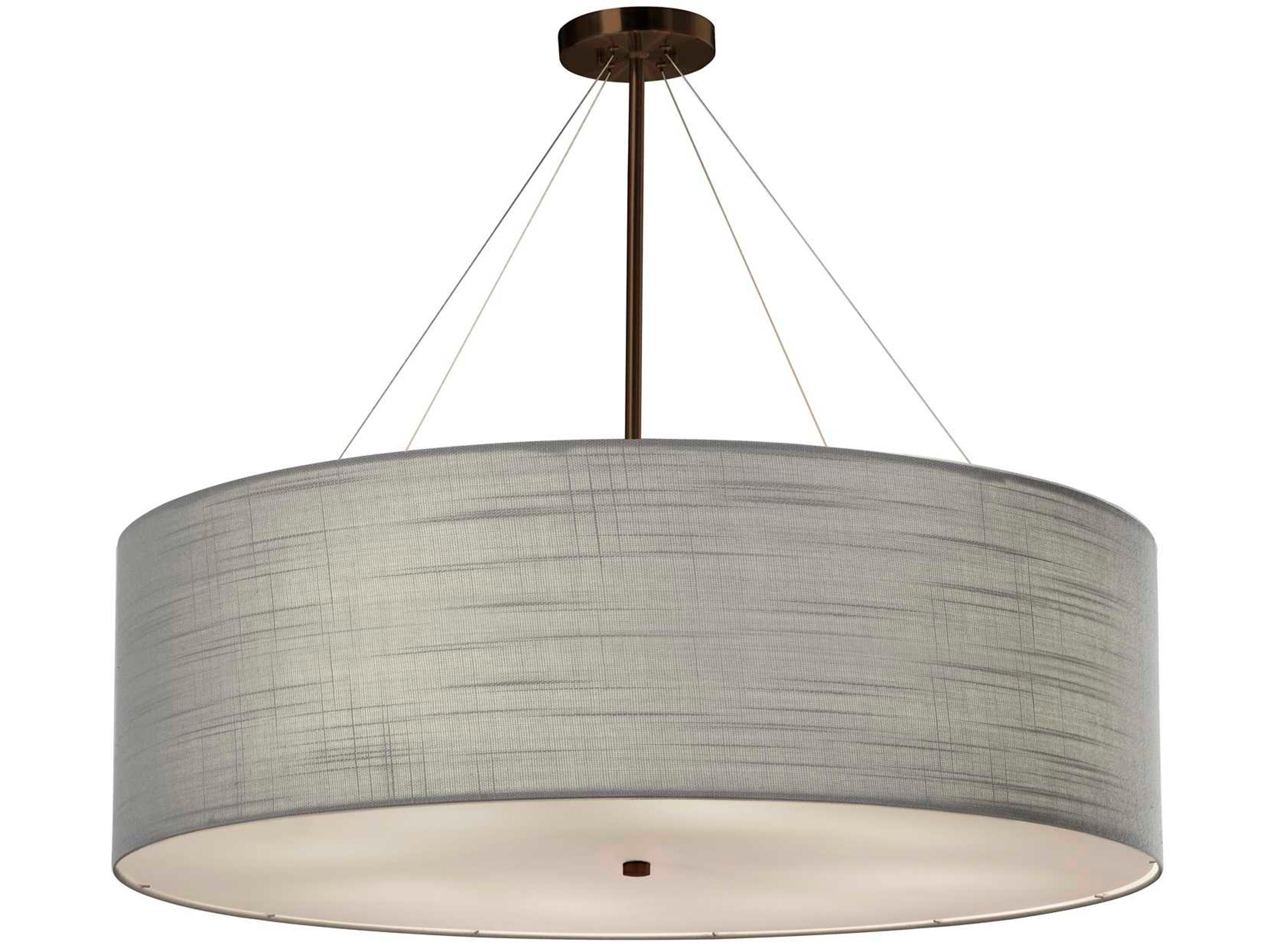 Justice Design Group Textile 8-Light Bronze Drum Pendant