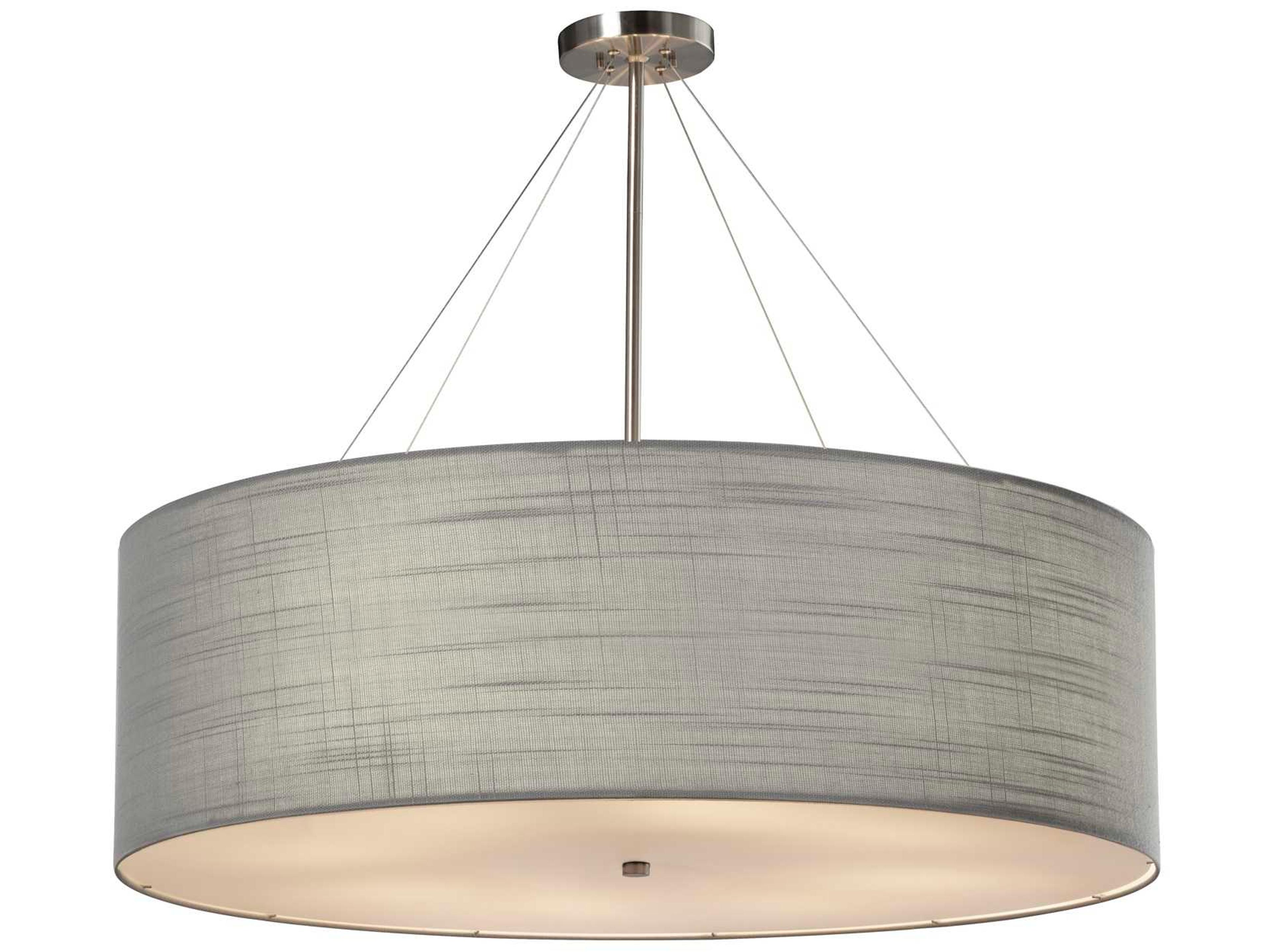 Justice Design Group Textile 8-Light Bronze Drum Pendant