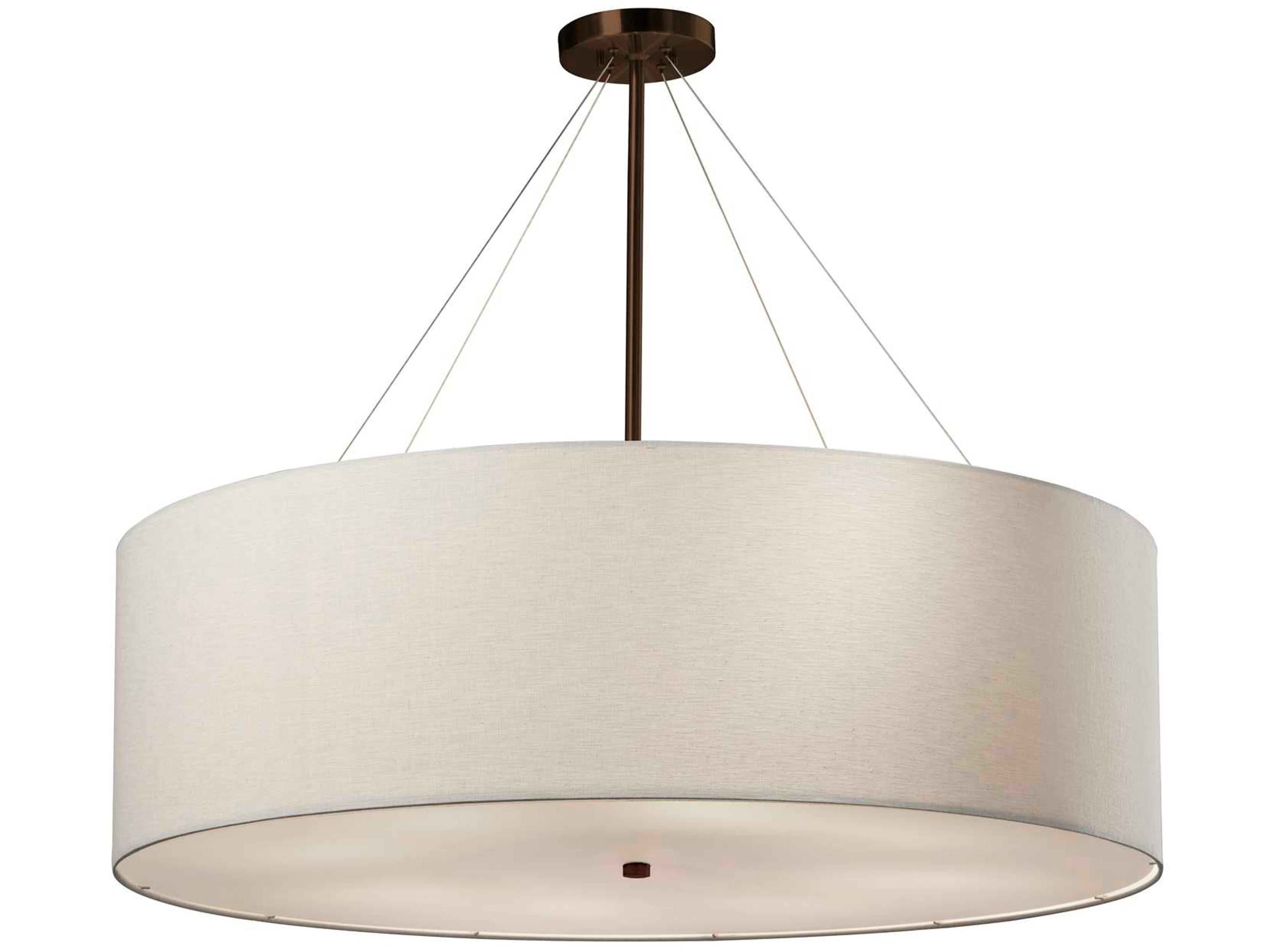 Justice Design Group Textile 8-Light Bronze Drum Pendant