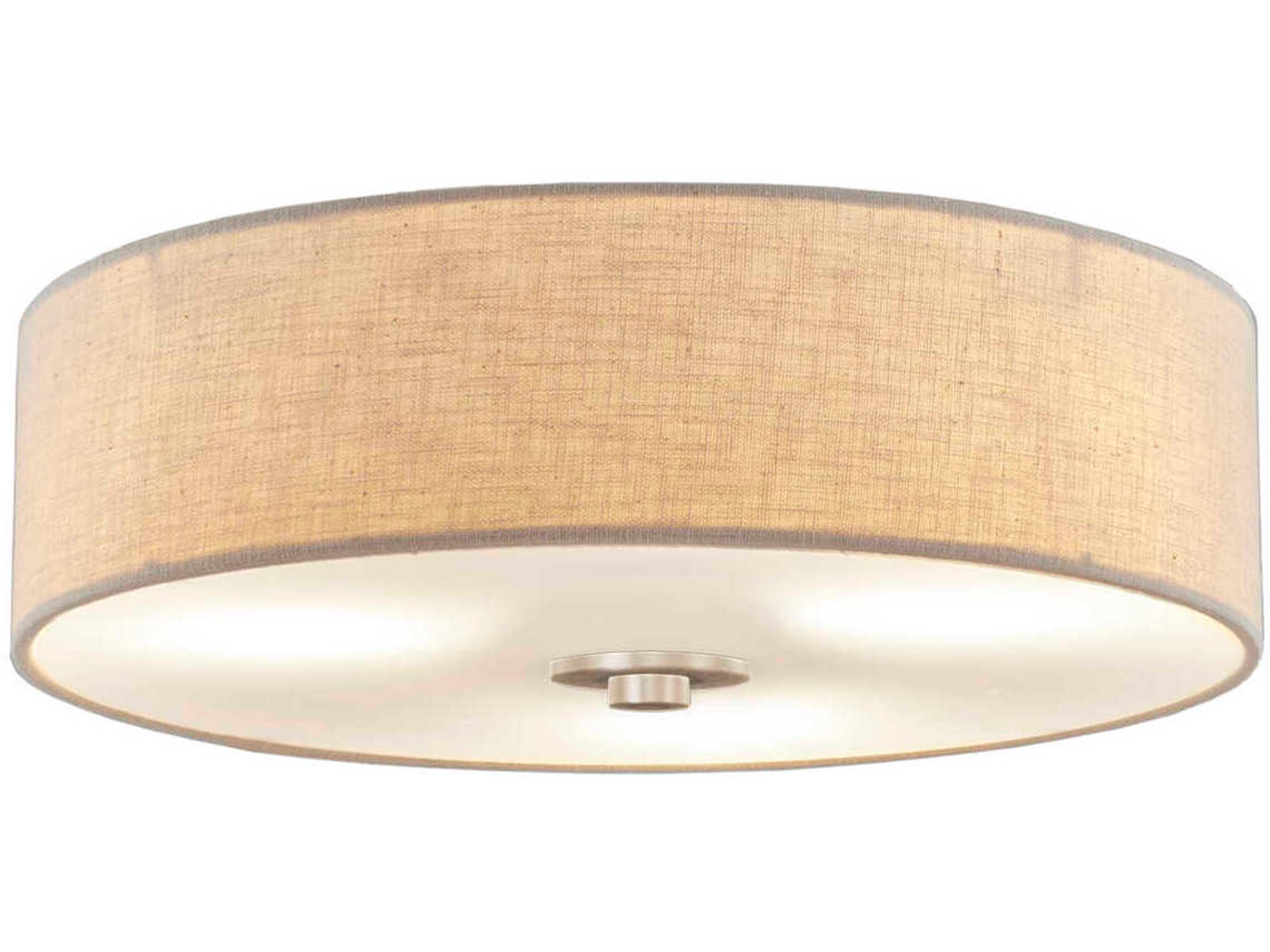 Justice Design Group Textile 3-Light Bronze LED Drum Flush Mount