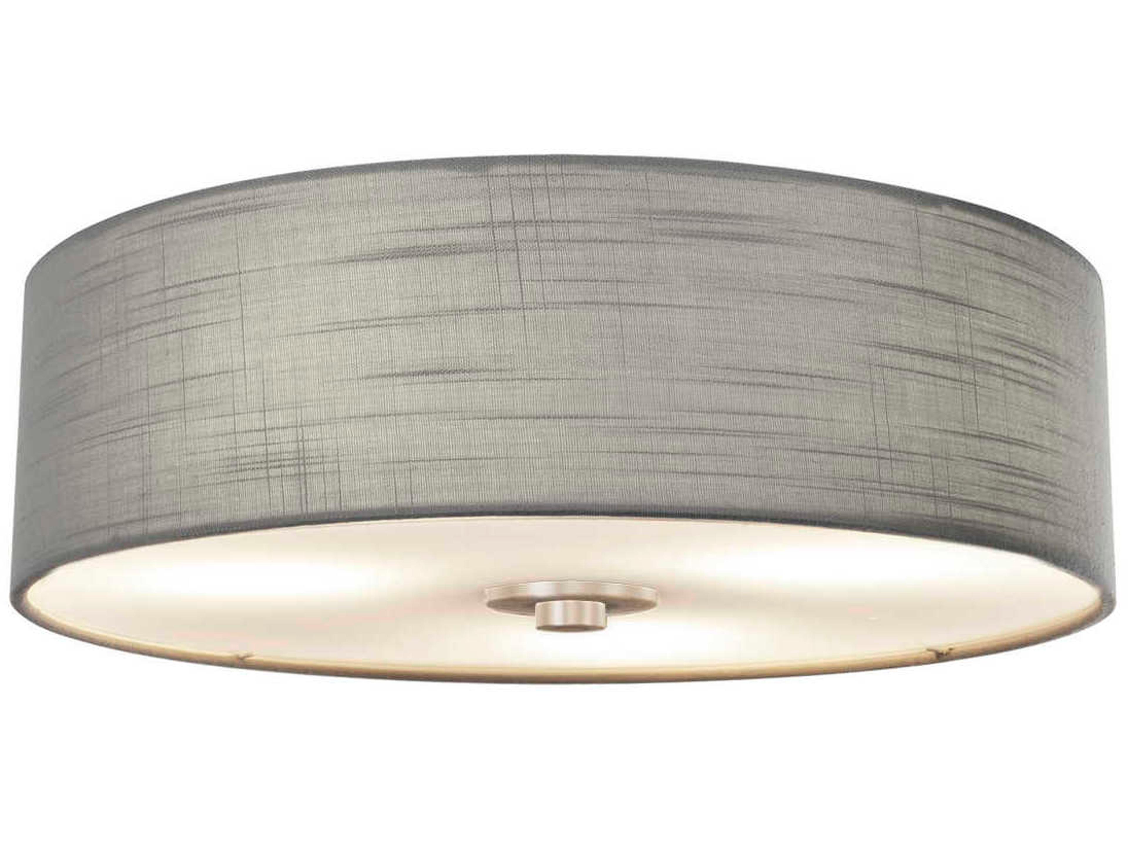 Justice Design Group Textile 3-Light Bronze LED Drum Flush Mount