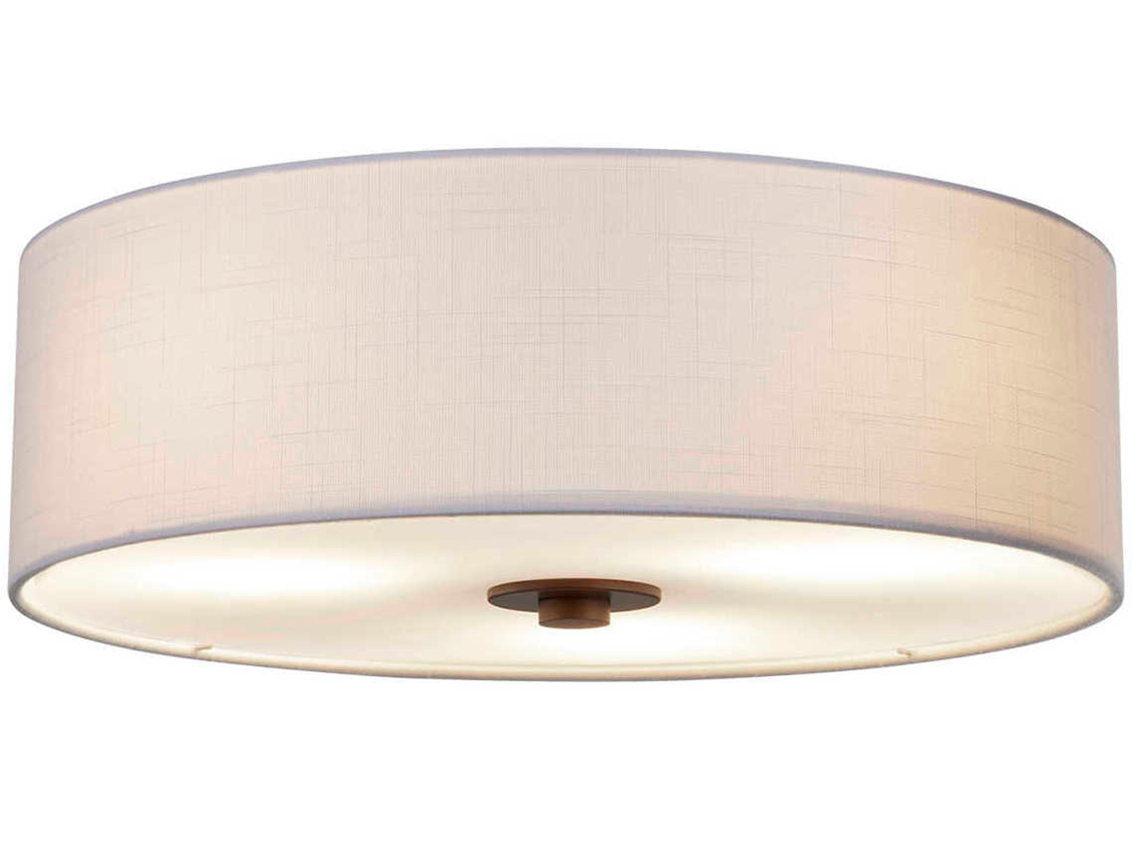 Justice Design Group Textile 3-Light Bronze LED Drum Flush Mount