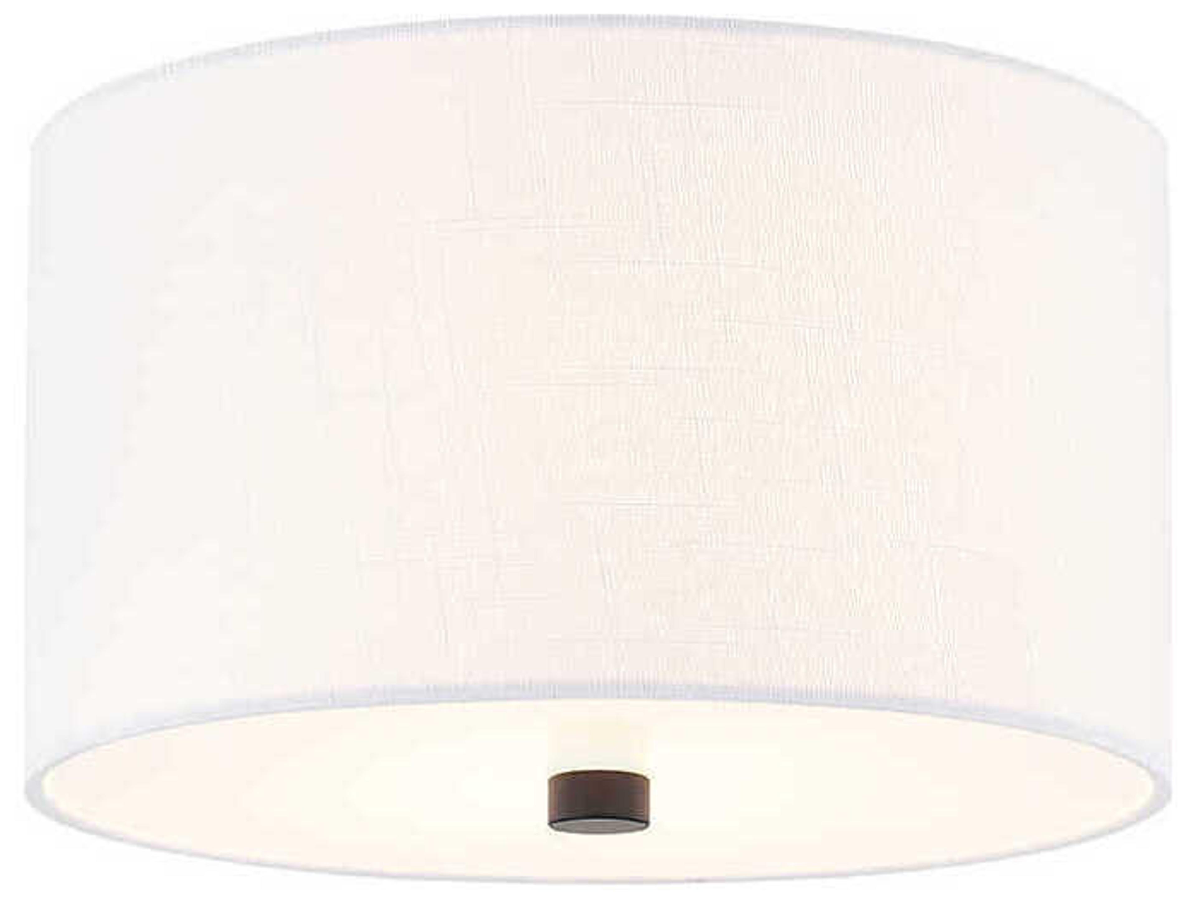 Justice Design Group Textile Classic 2-Light White Drum Flush Mount