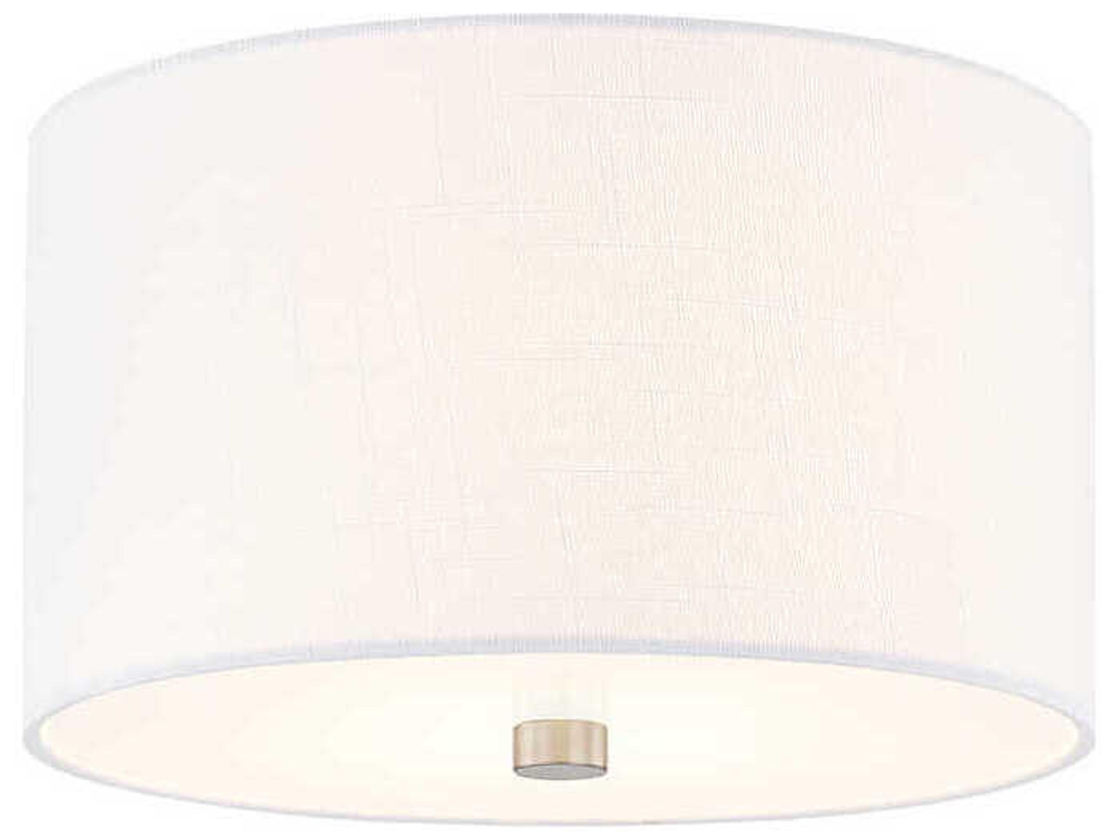 Justice Design Group Textile Classic 2-Light White Drum Flush Mount