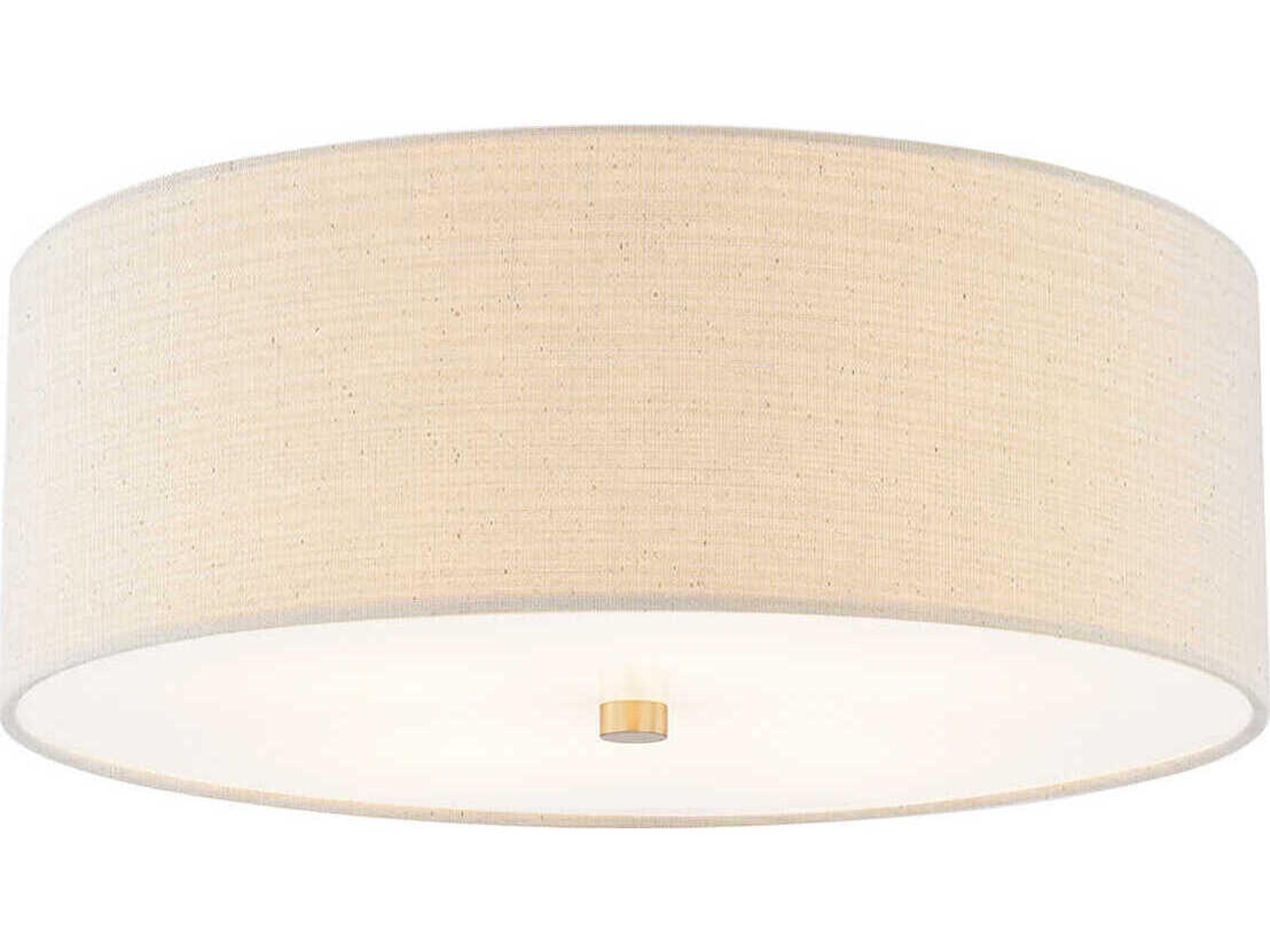 Textile Classic 4-Light Off White Drum Flush Mount