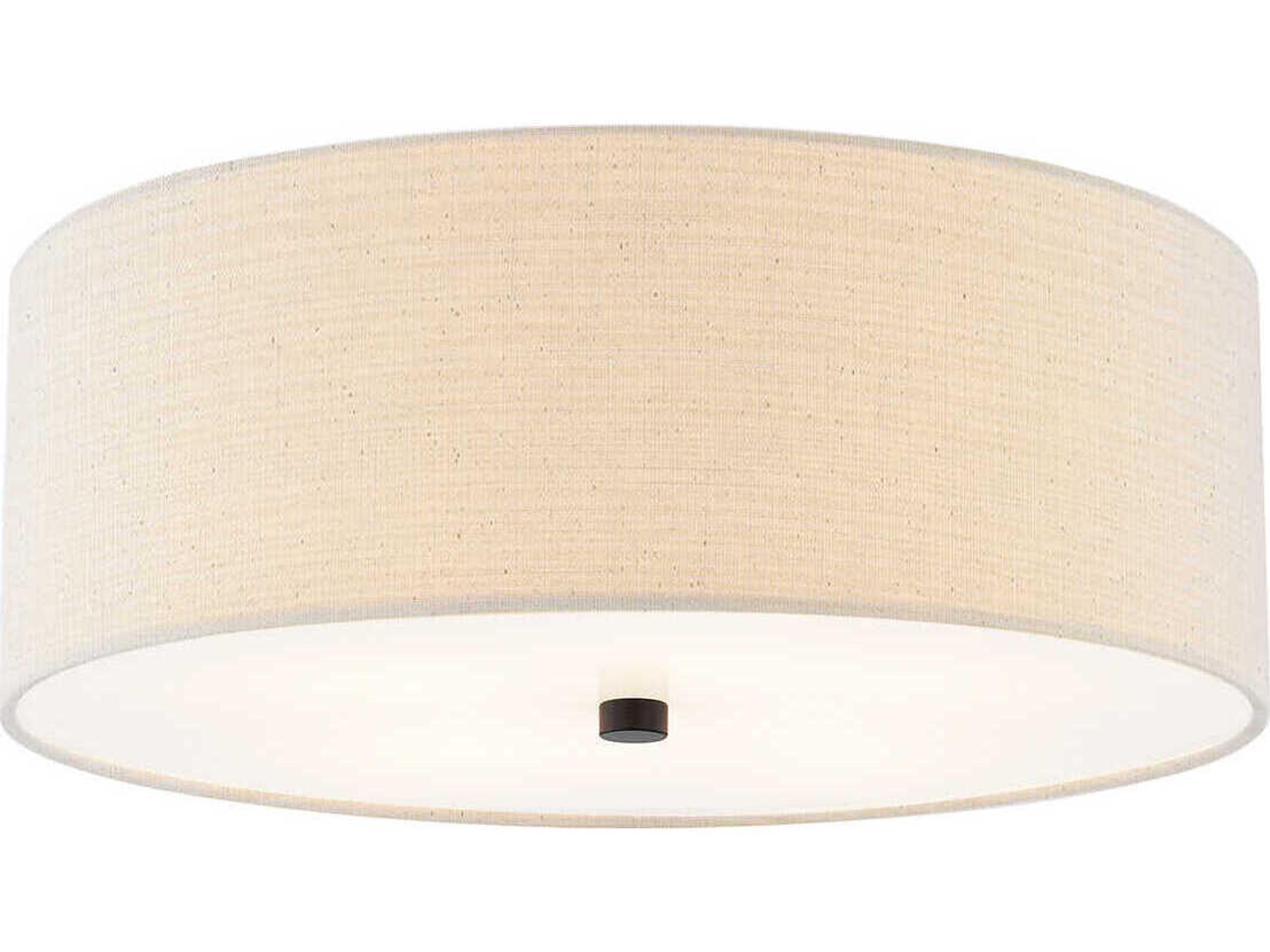 Justice Design Group Textile Classic 4-Light Off White Drum Flush Mount