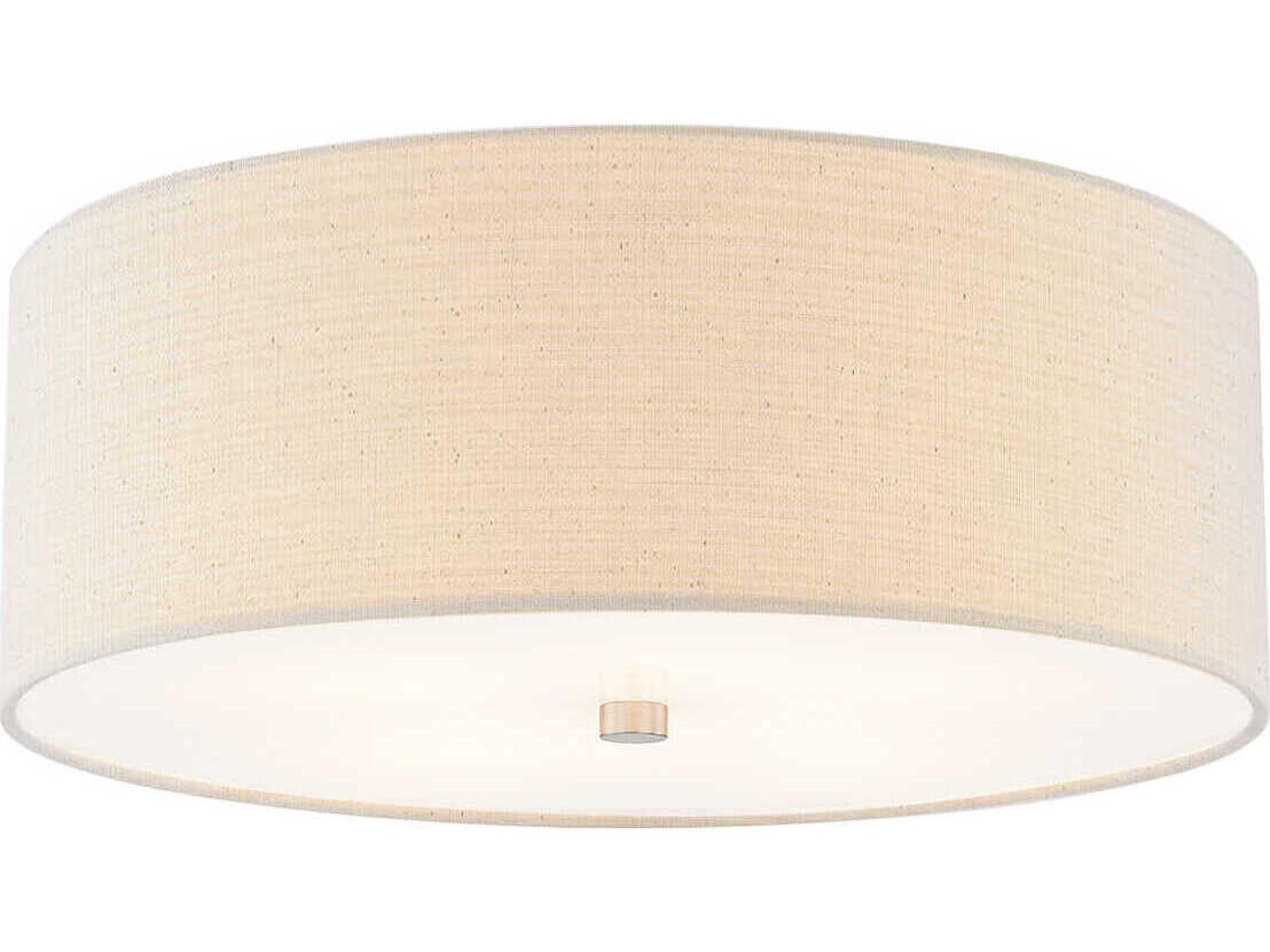 Justice Design Group Textile Classic 4-Light Off White Drum Flush Mount