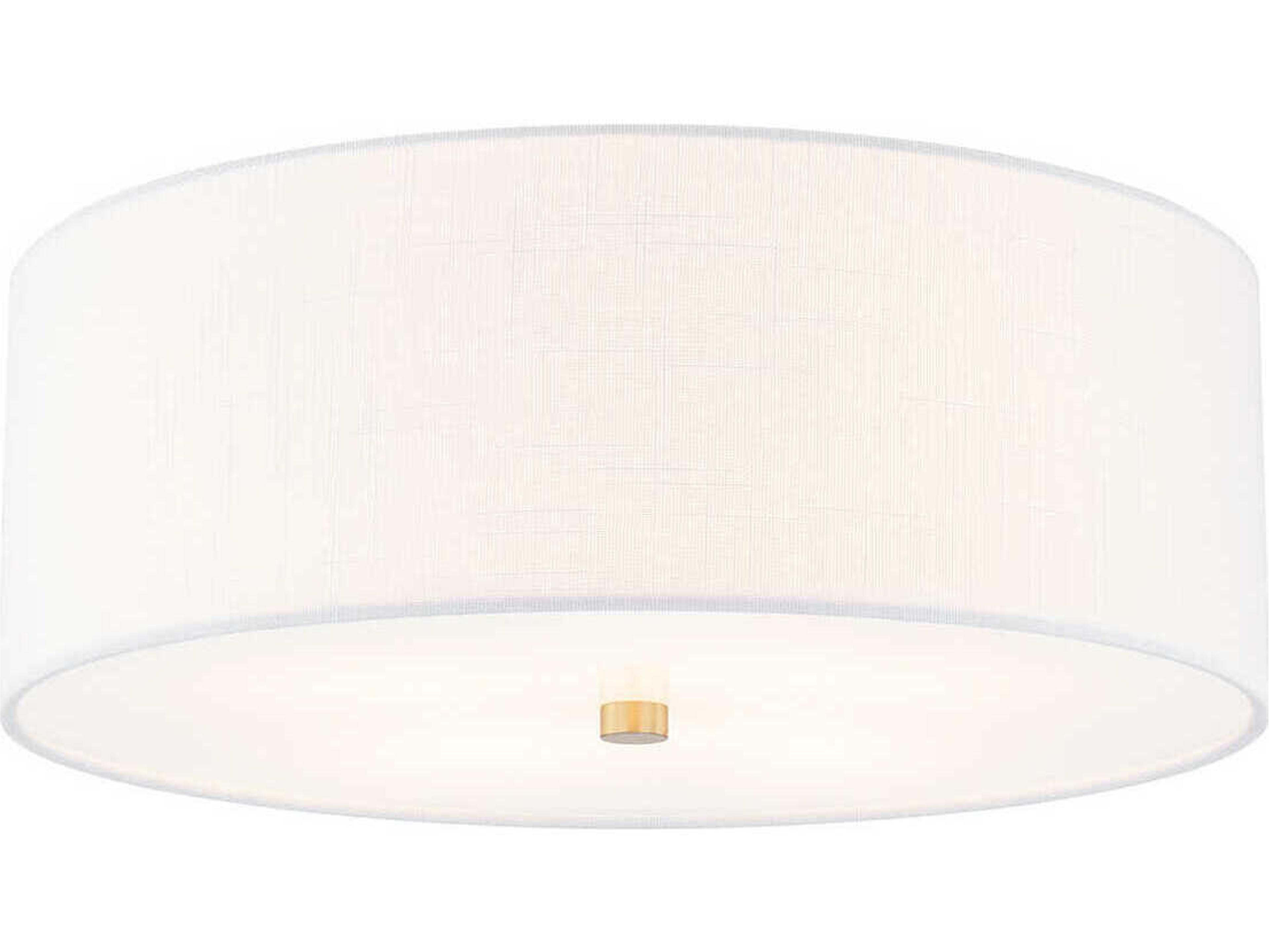 Textile Classic 4-Light White Drum Flush Mount