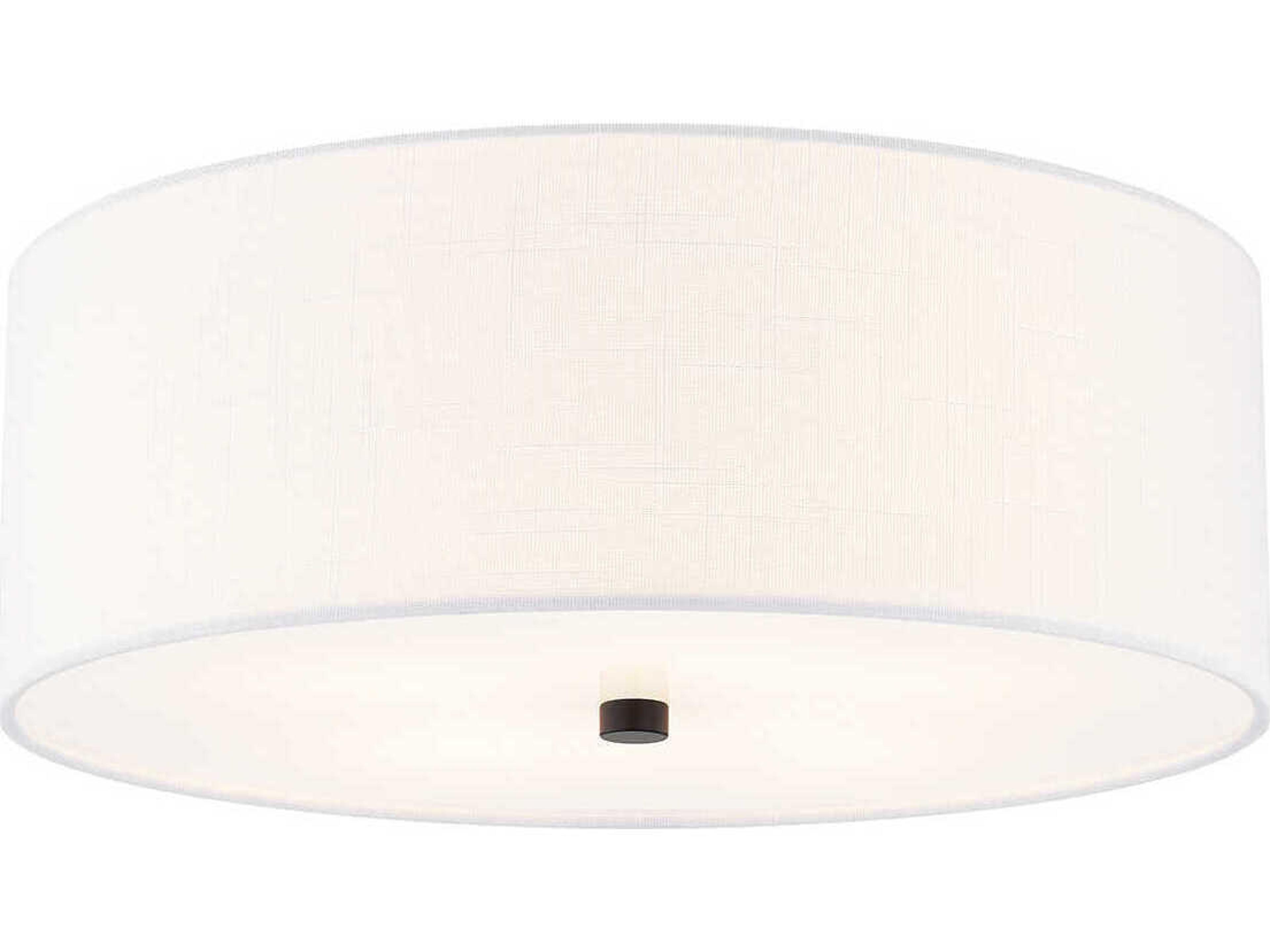 Justice Design Group Textile Classic 4-Light White Drum Flush Mount