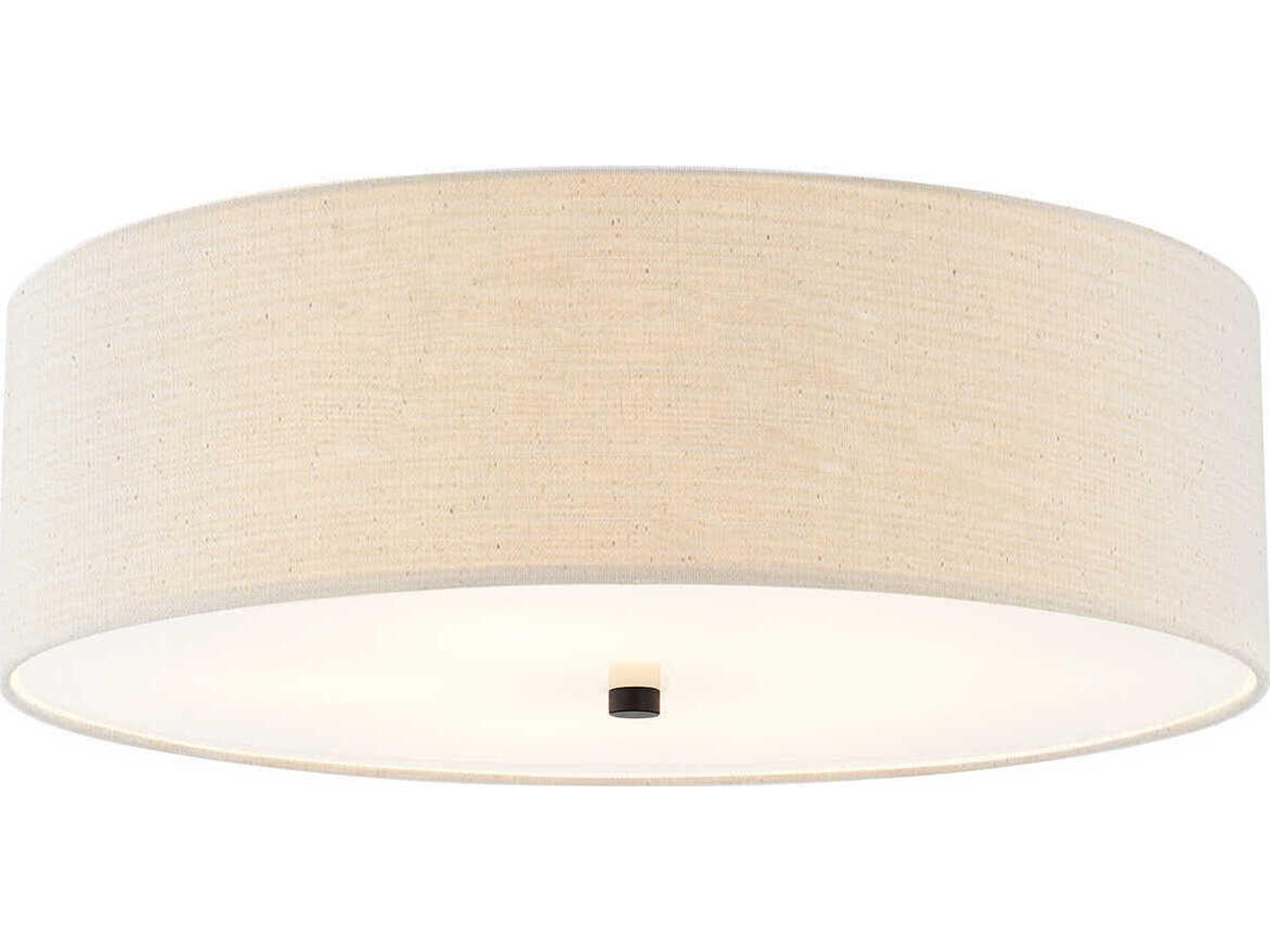 Justice Design Group Textile Classic 5-Light Off White Drum Flush Mount