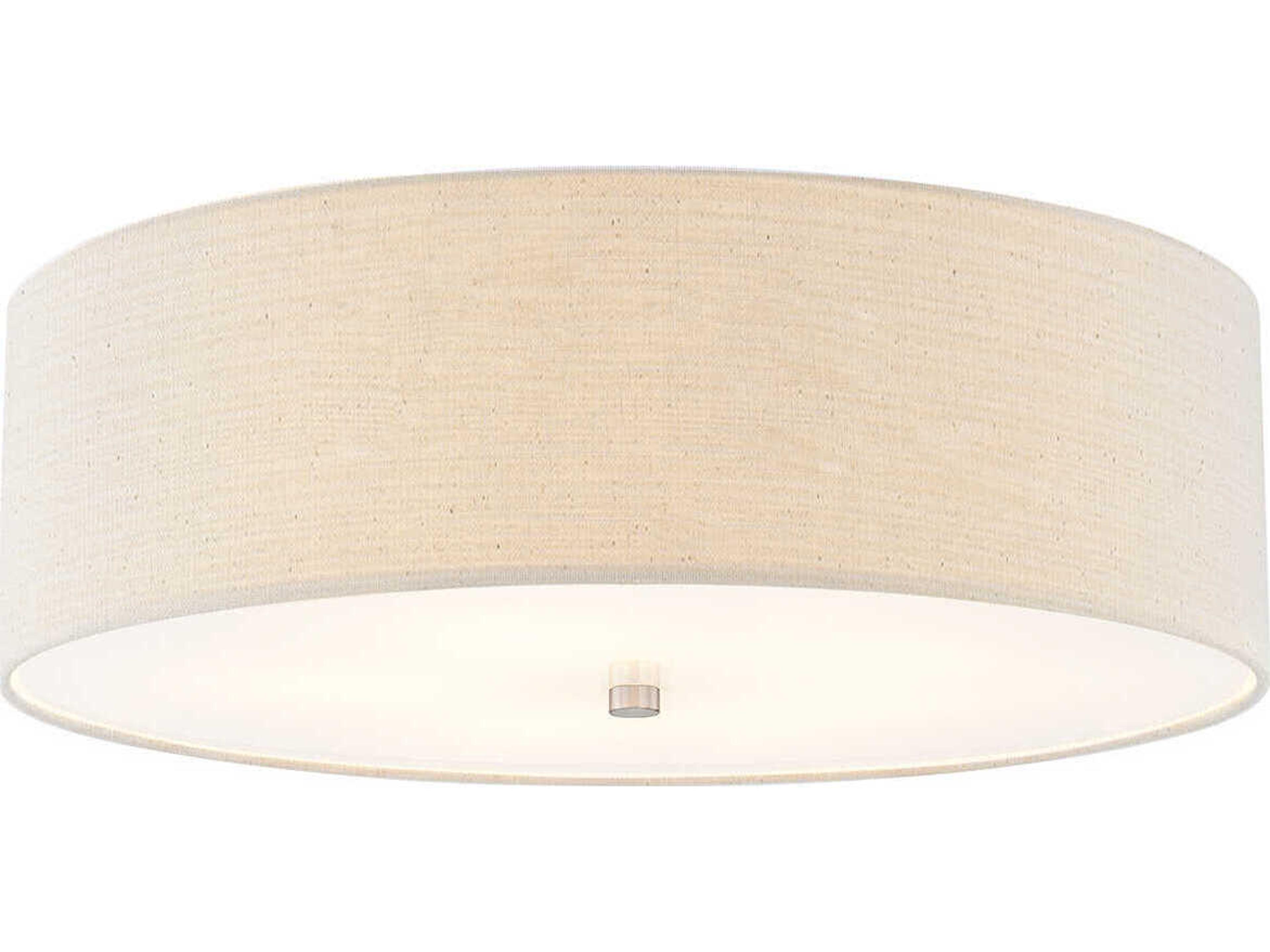 Justice Design Group Textile Classic 5-Light Off White Drum Flush Mount