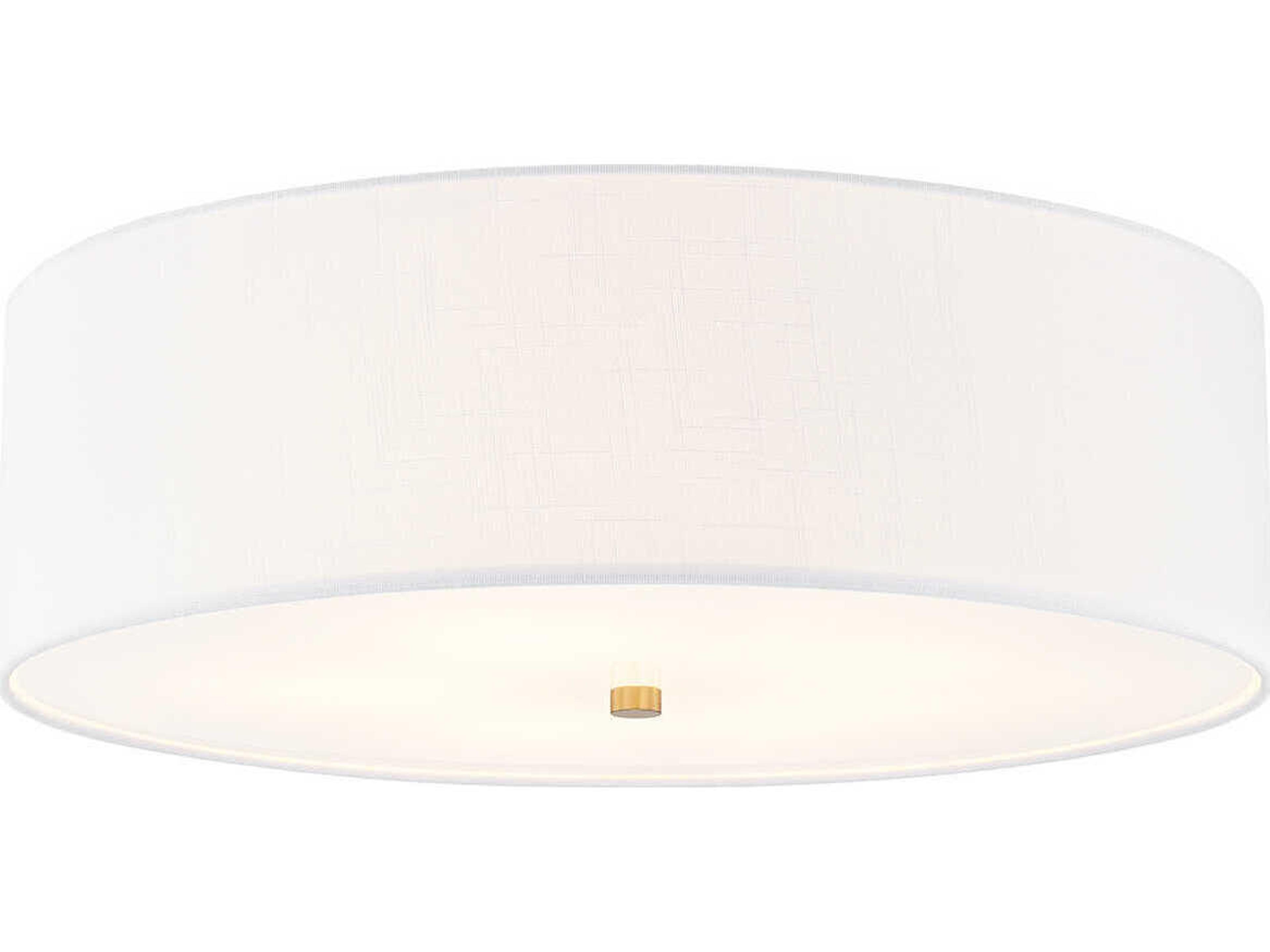 Textile Classic 5-Light White Drum Flush Mount
