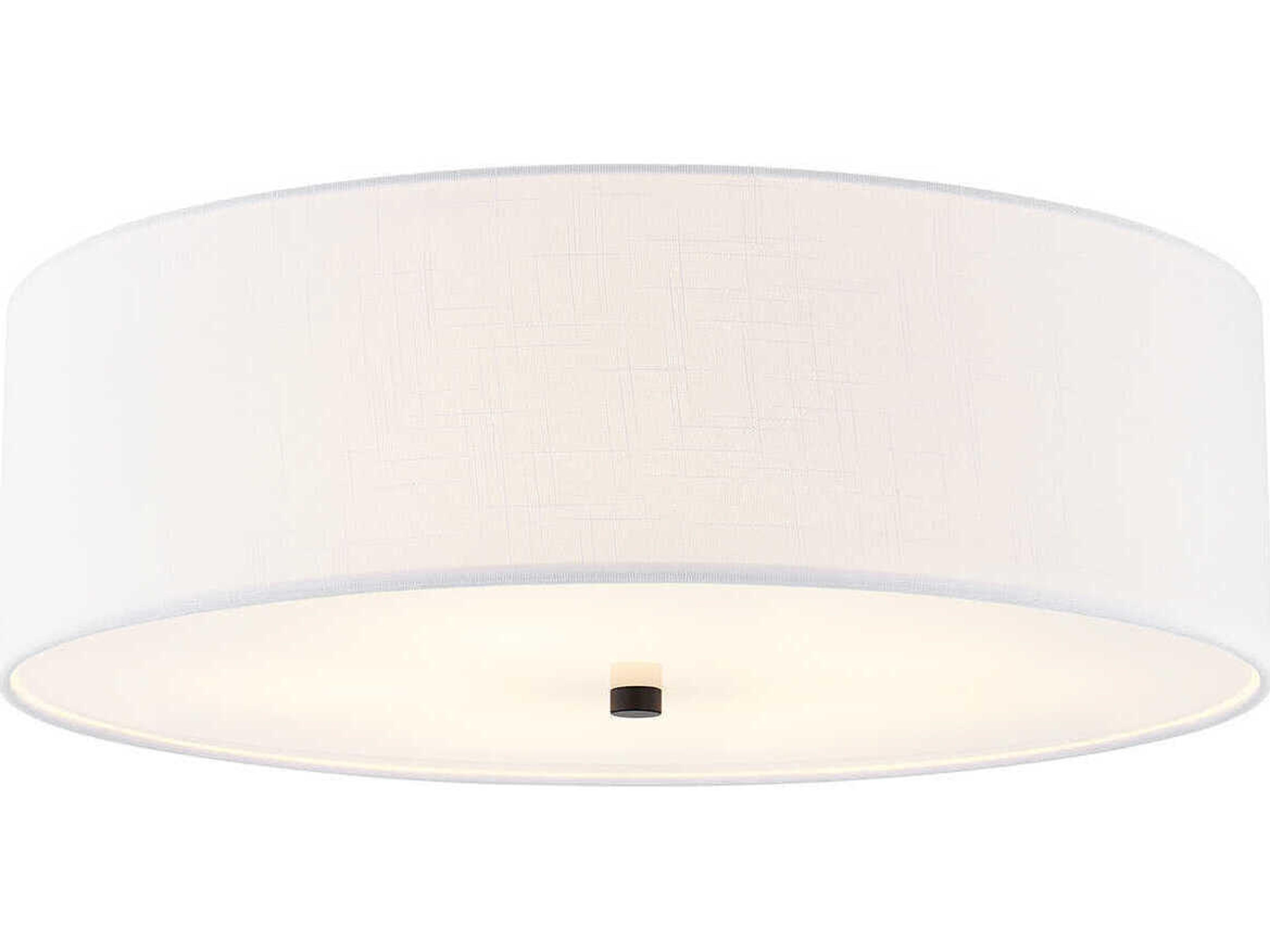 Justice Design Group Textile Classic 5-Light White Drum Flush Mount