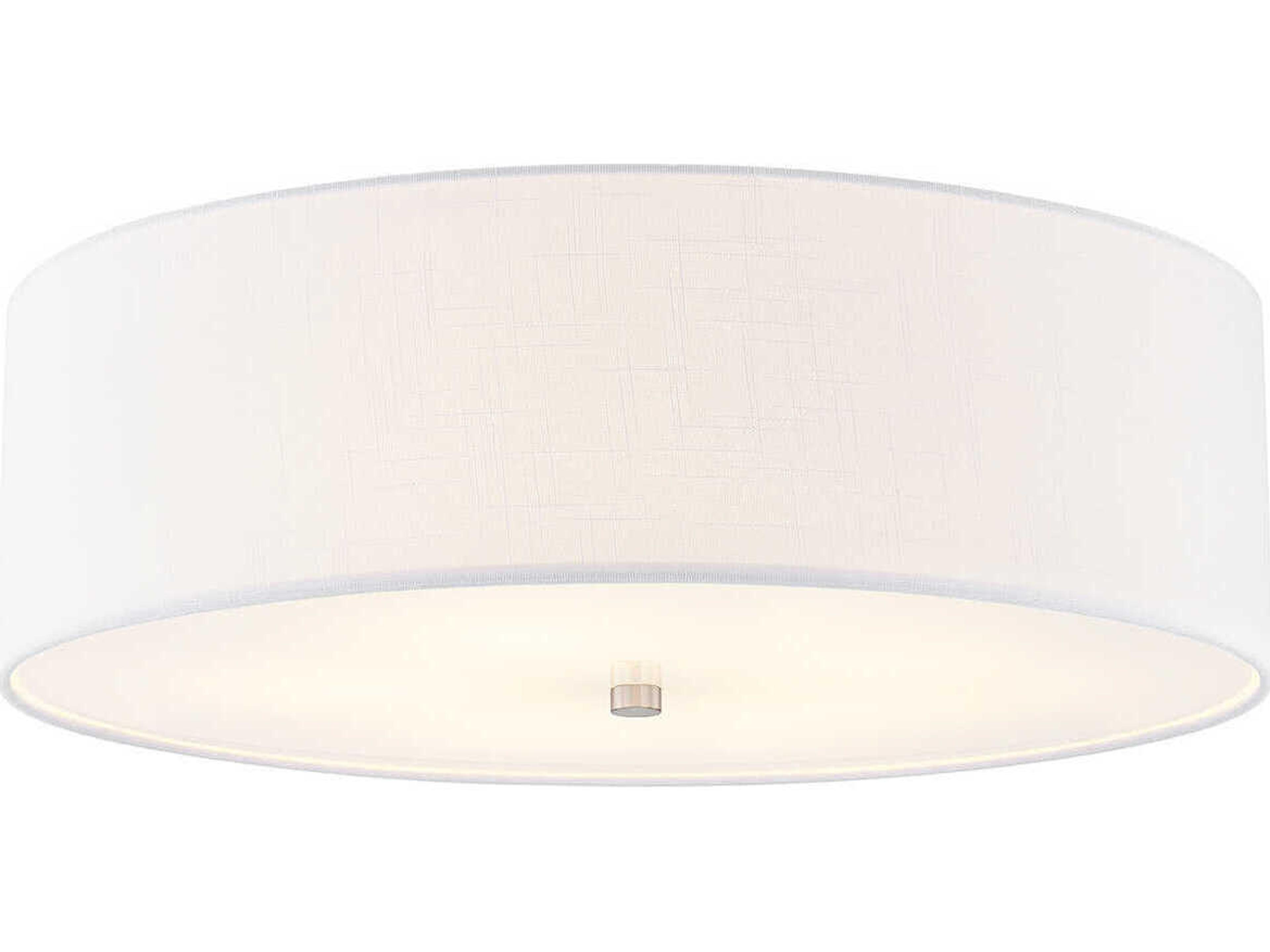 Justice Design Group Textile Classic 5-Light White Drum Flush Mount