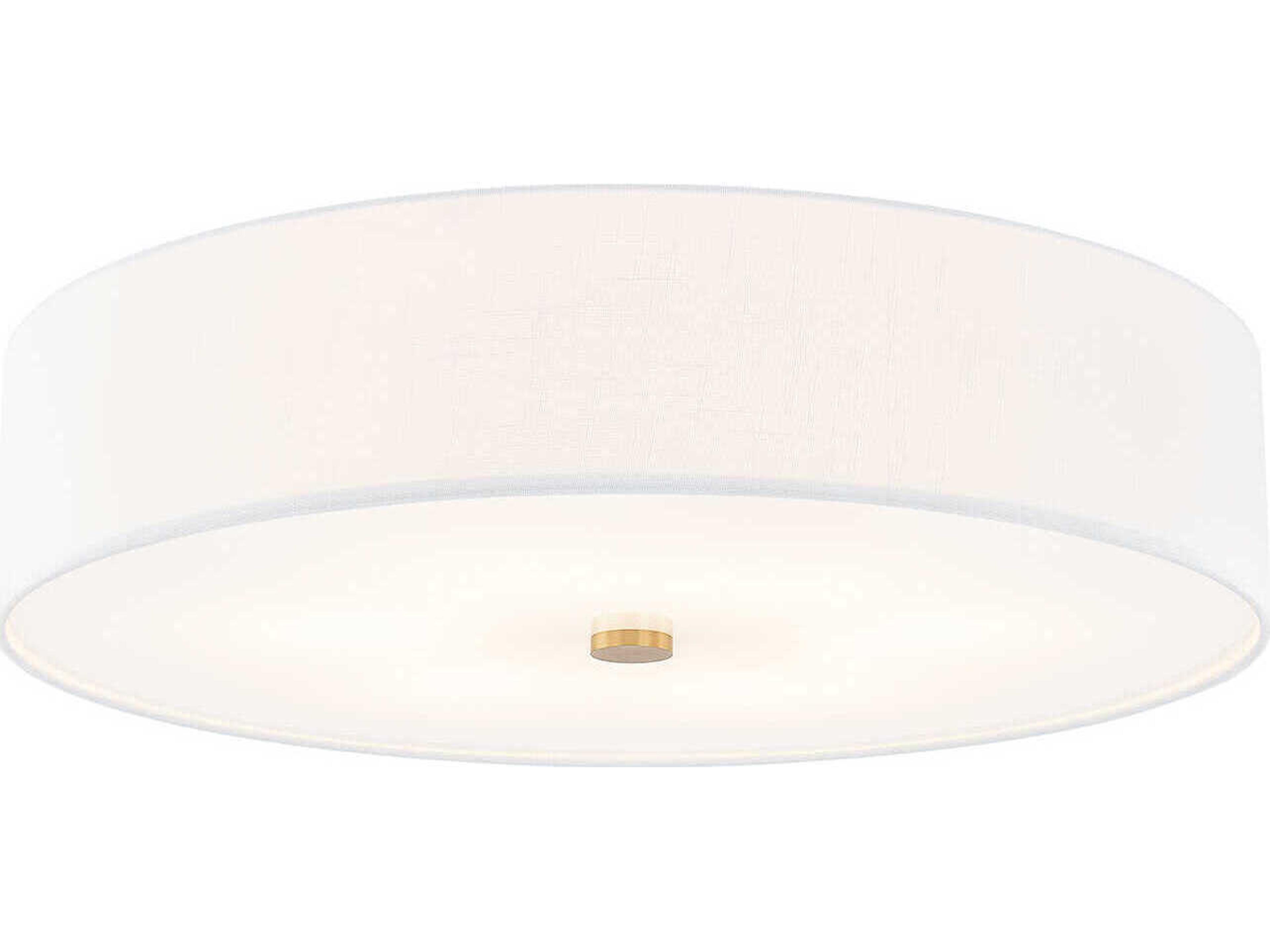 Textile Classic 6-Light White Drum Flush Mount