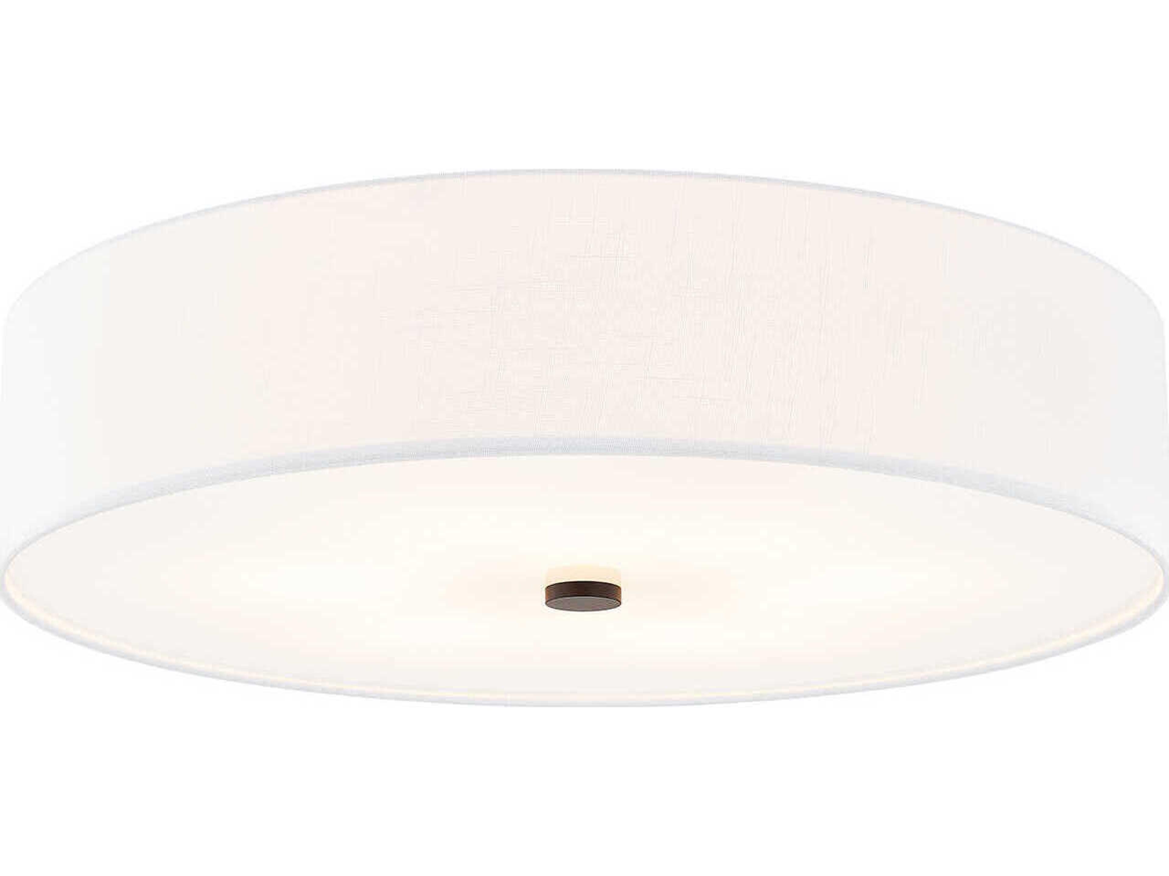 Justice Design Group Textile Classic 6-Light White Drum Flush Mount