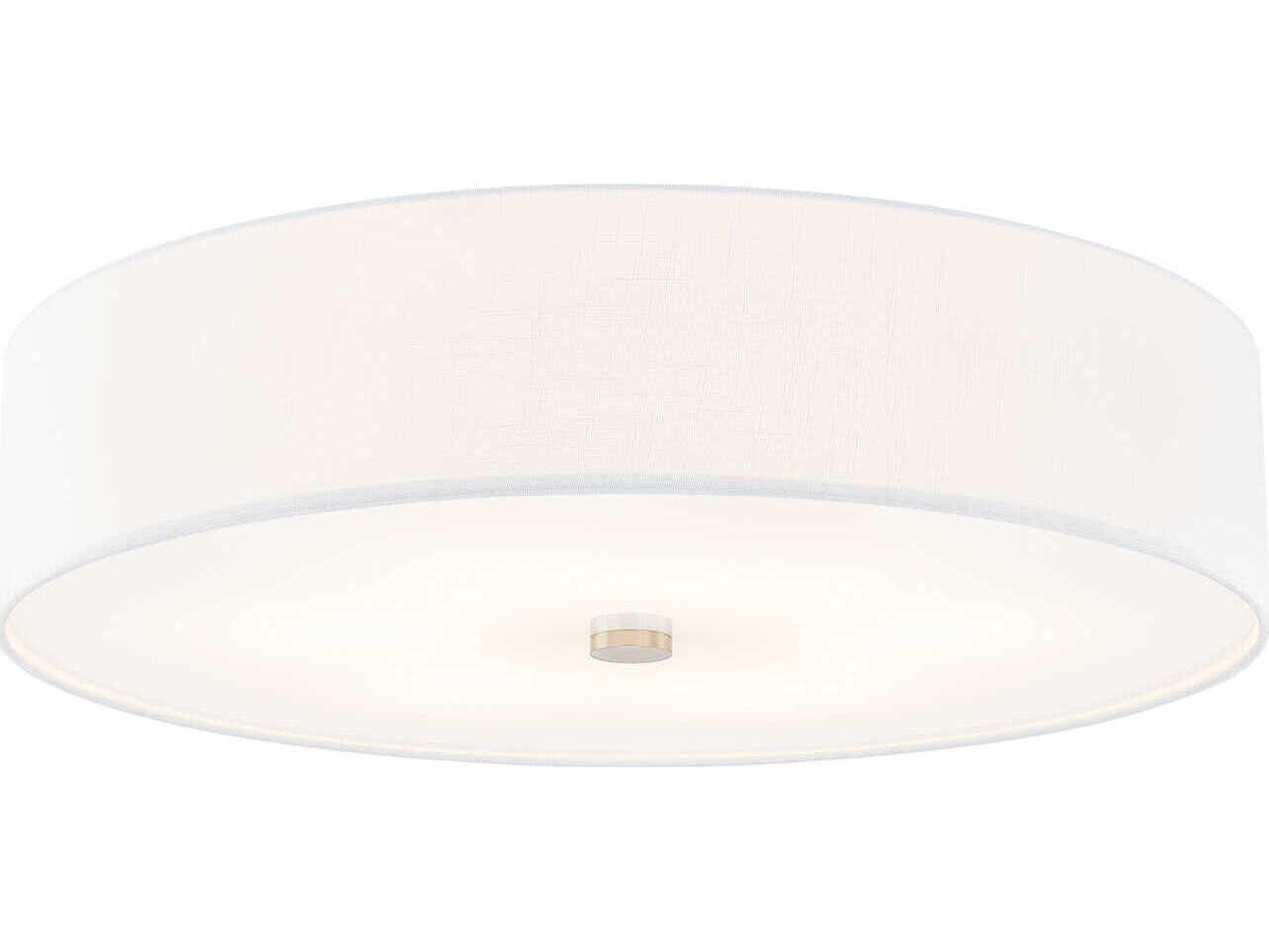 Justice Design Group Textile Classic 6-Light White Drum Flush Mount