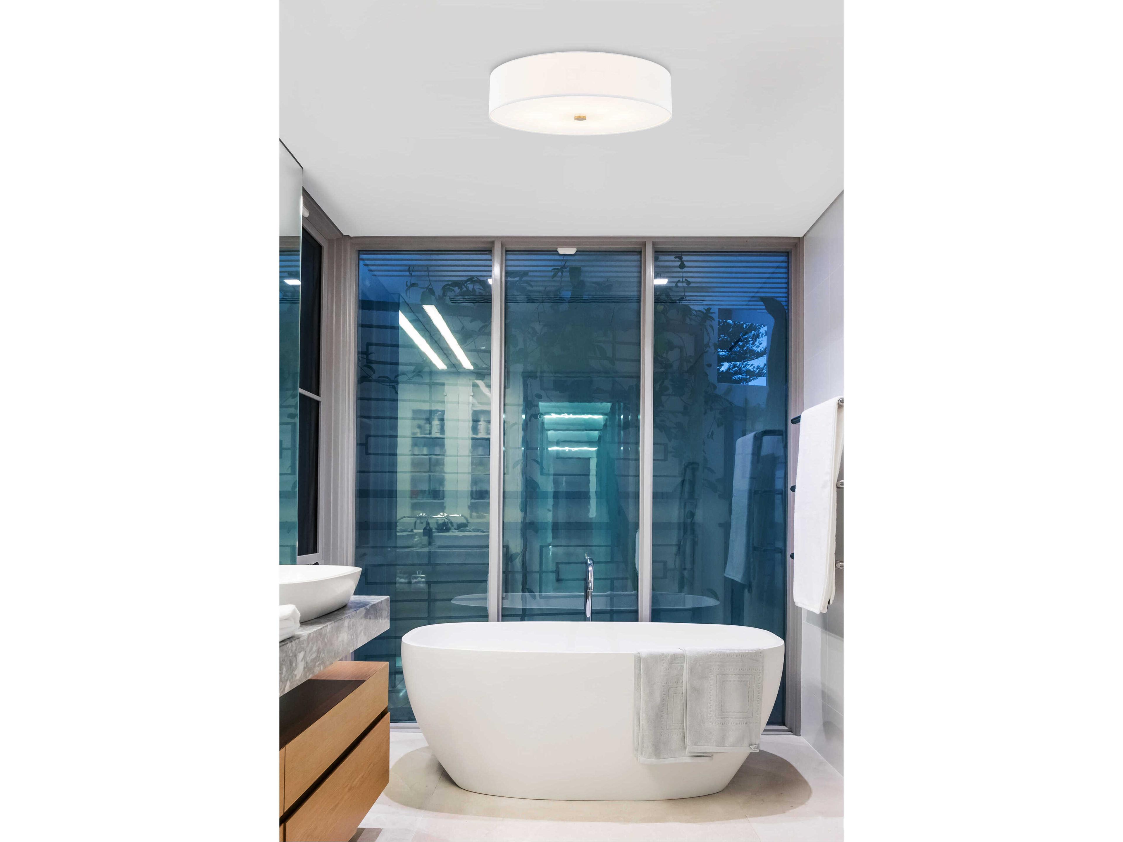 Justice Design Group Textile Classic 6-Light White Drum Flush Mount