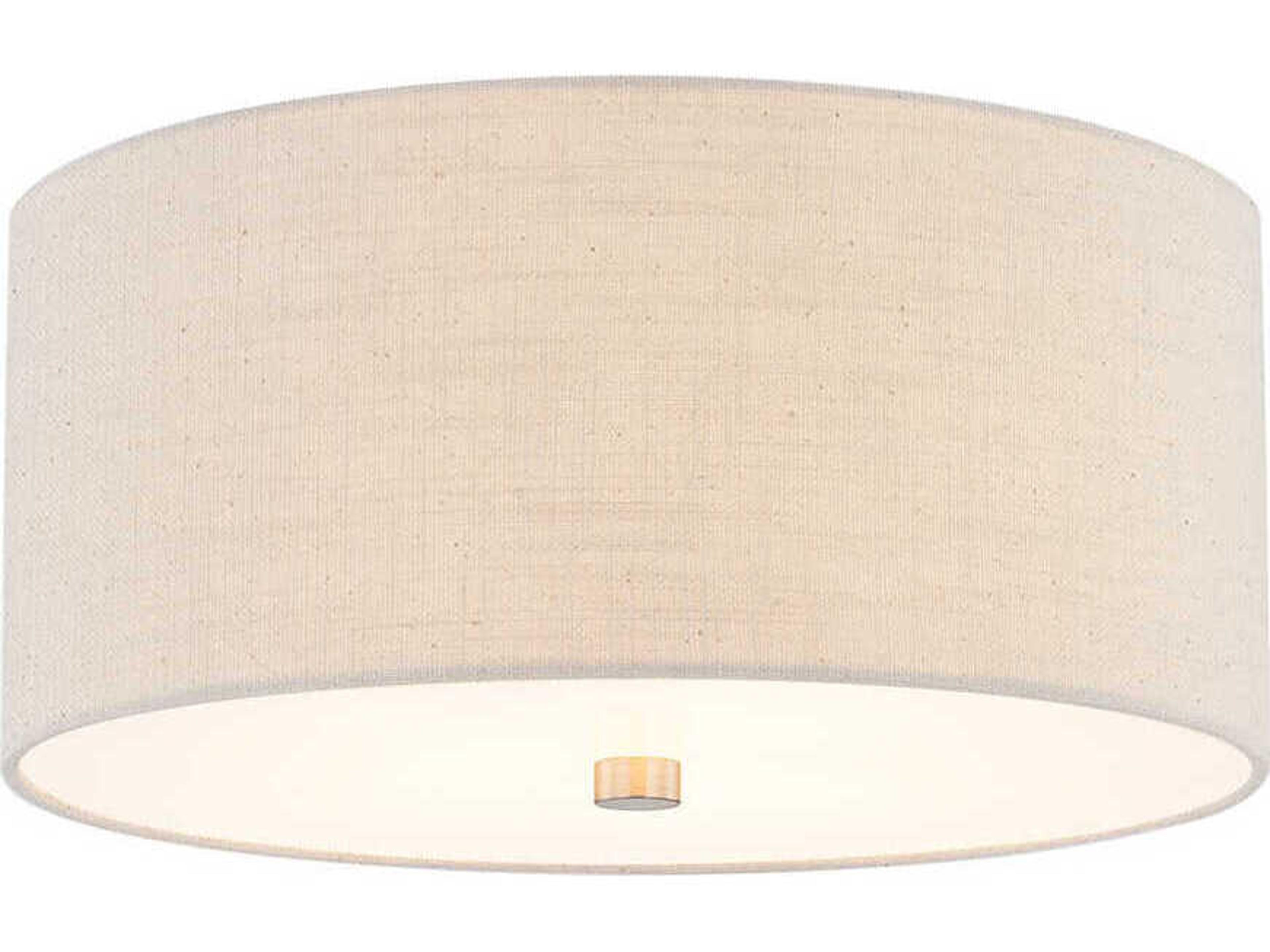 Justice Design Group Textile Classic 3-Light Off White Drum Flush Mount