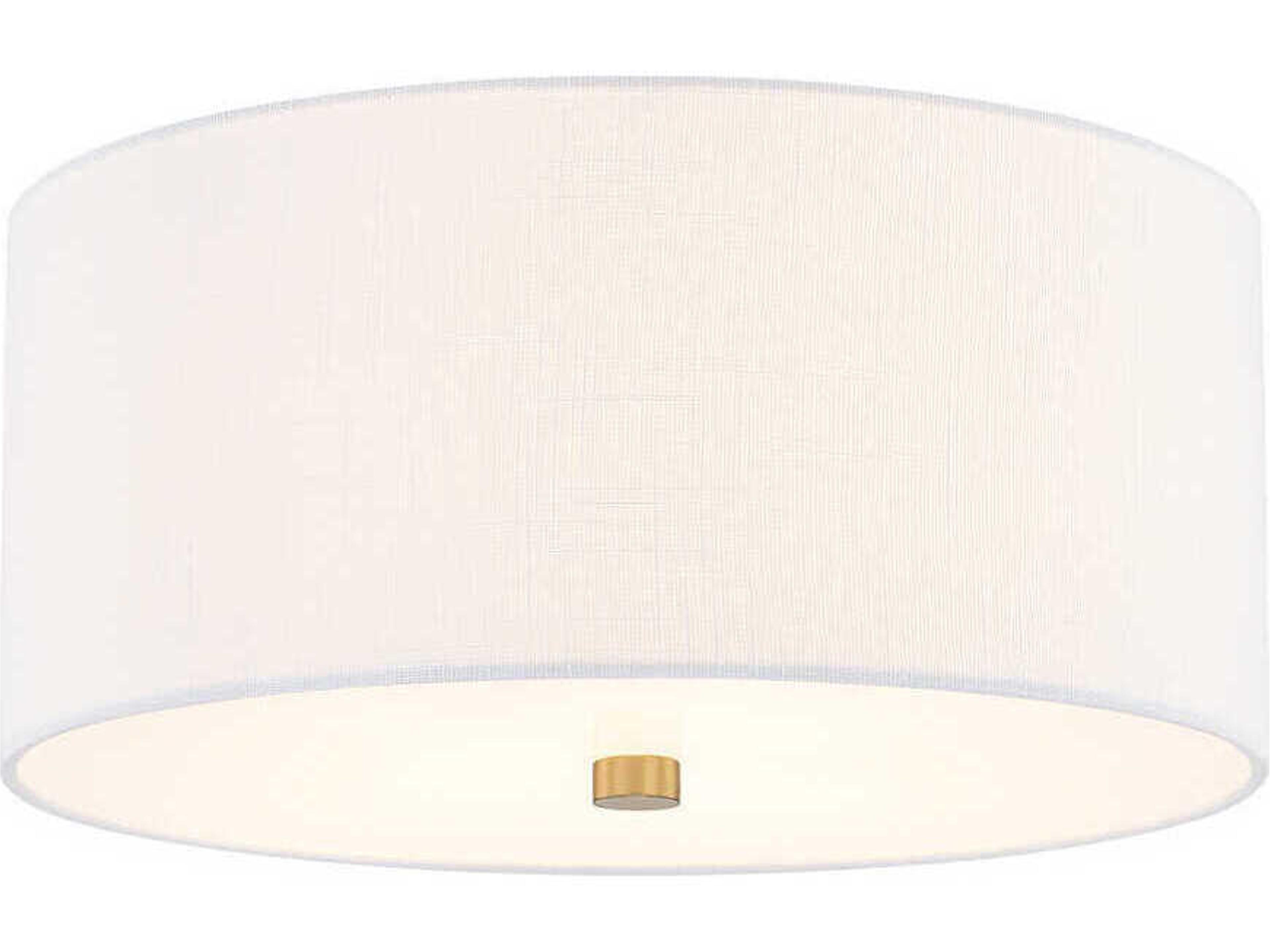 Textile Classic 3-Light White Drum Flush Mount