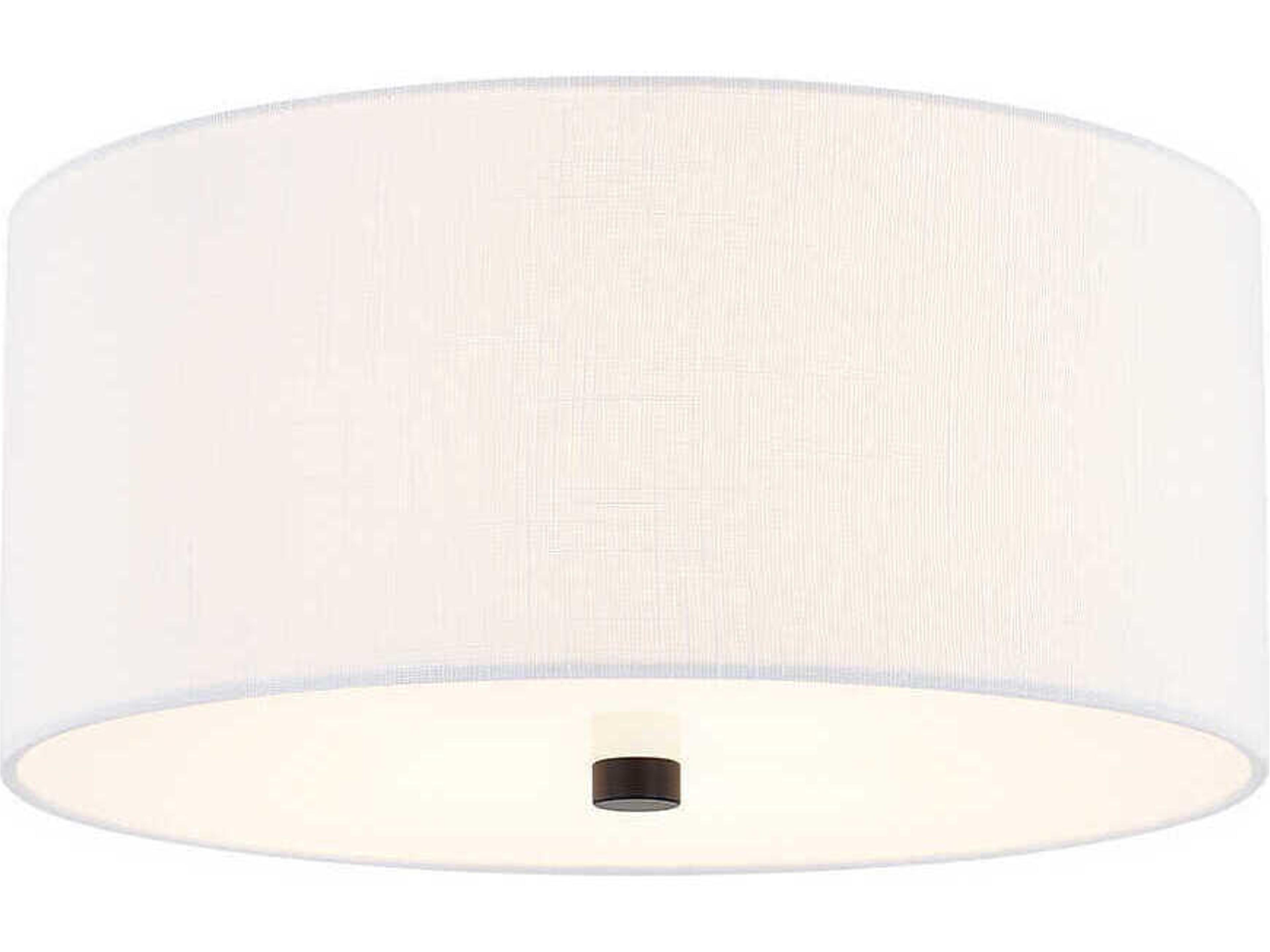 Justice Design Group Textile Classic 3-Light White Drum Flush Mount
