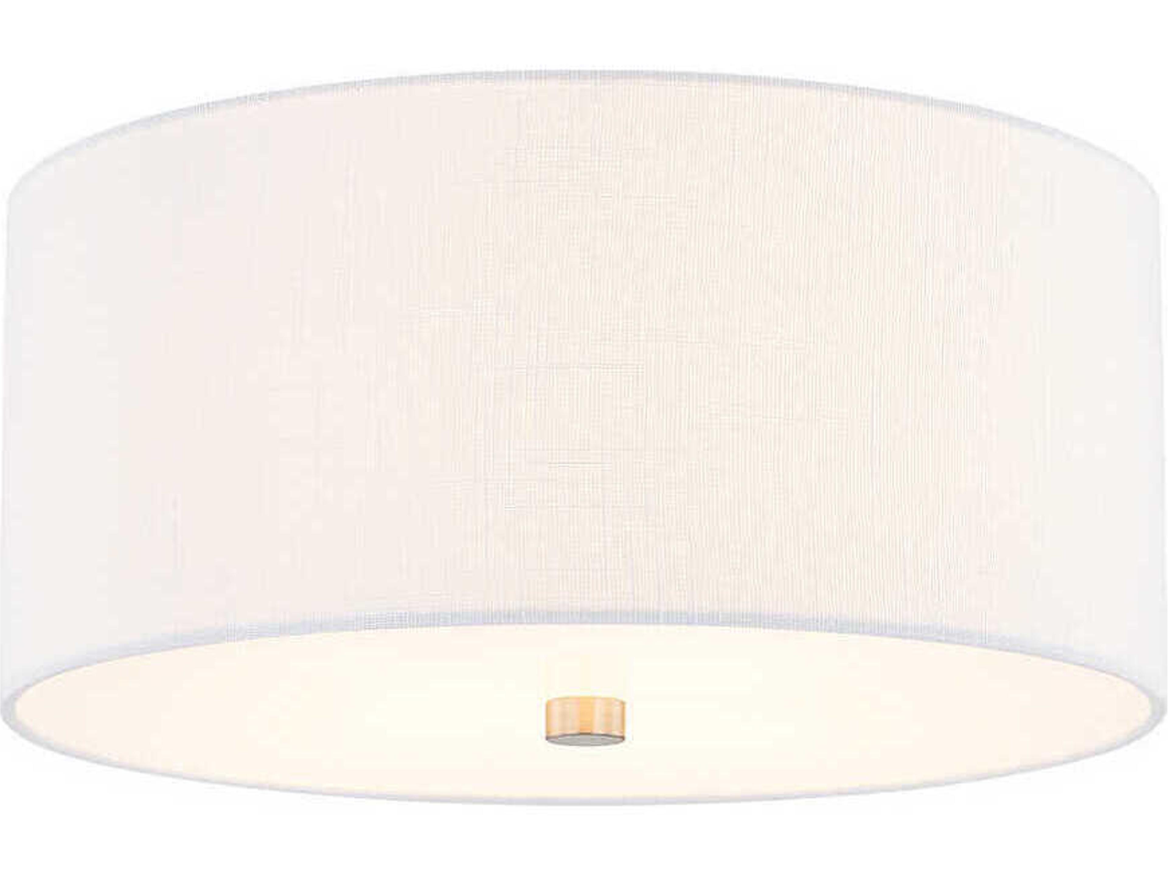 Justice Design Group Textile Classic 3-Light White Drum Flush Mount