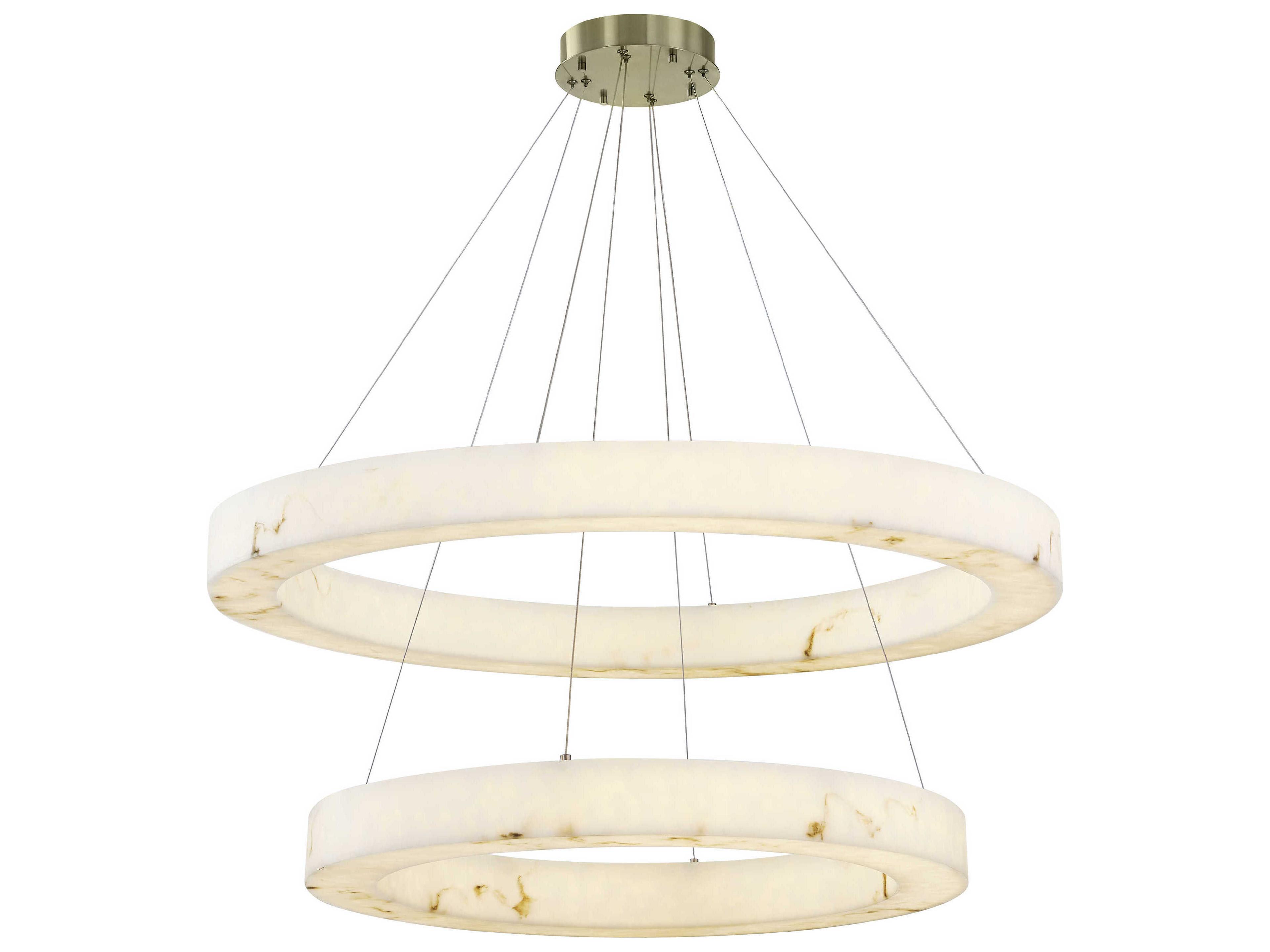 Lumenaria Medley Brushed Brass White Round Tiered Pendant