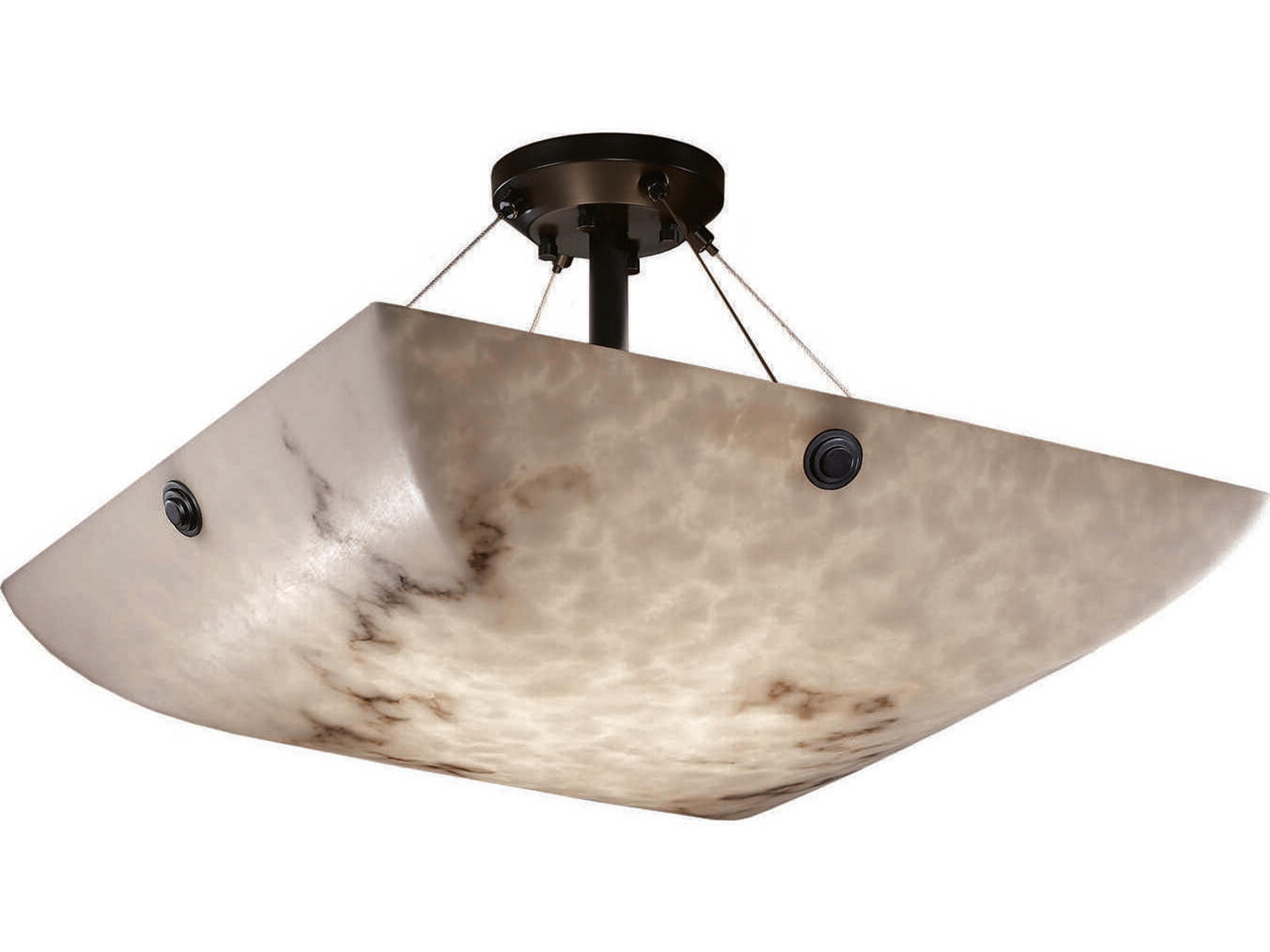 Justice Design Group Lumenaria 3-Light Nickel Bowl Semi Flush Mount