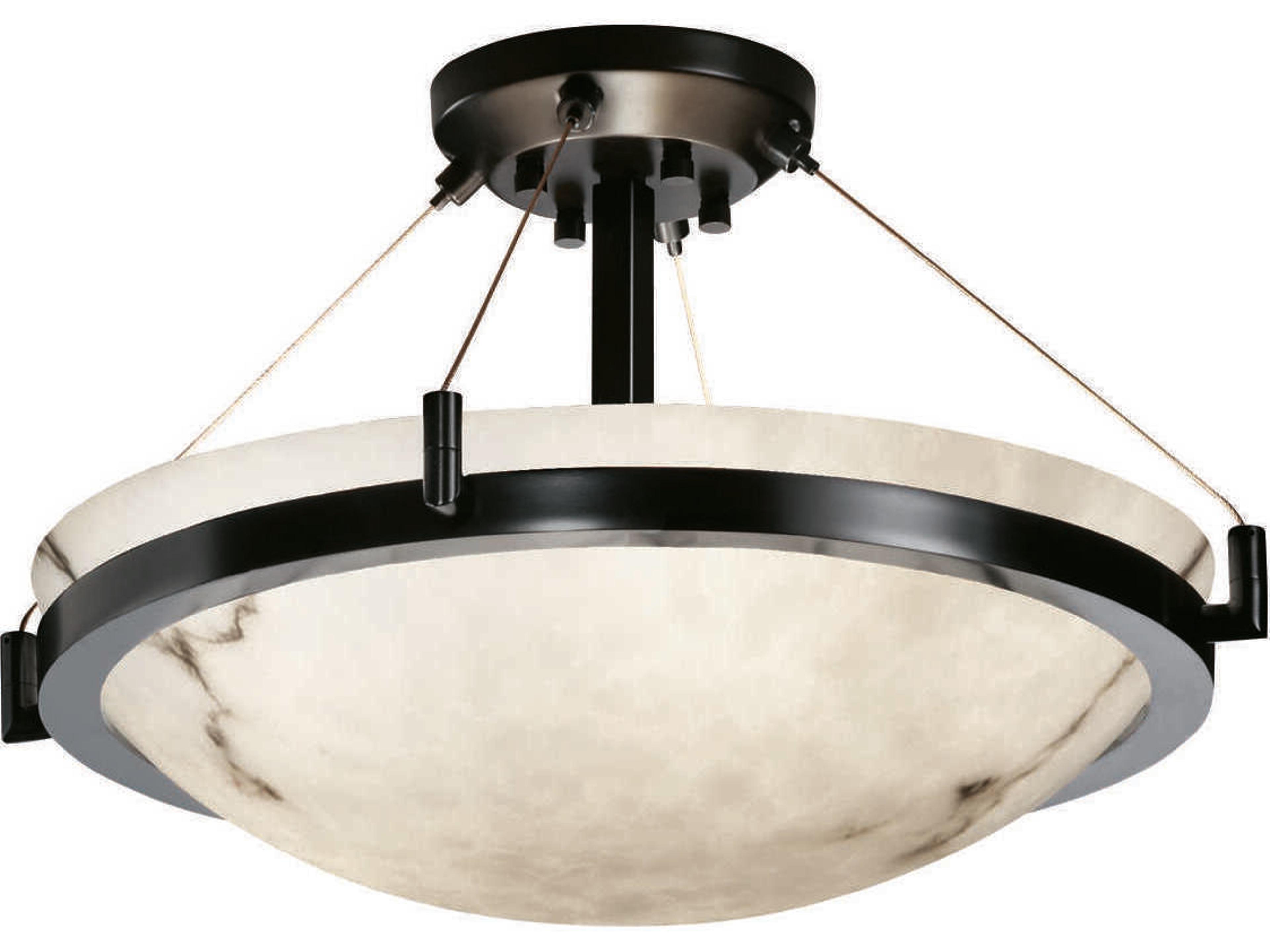 Justice Design Group Lumenaria 3-Light Bronze Bowl Semi Flush Mount