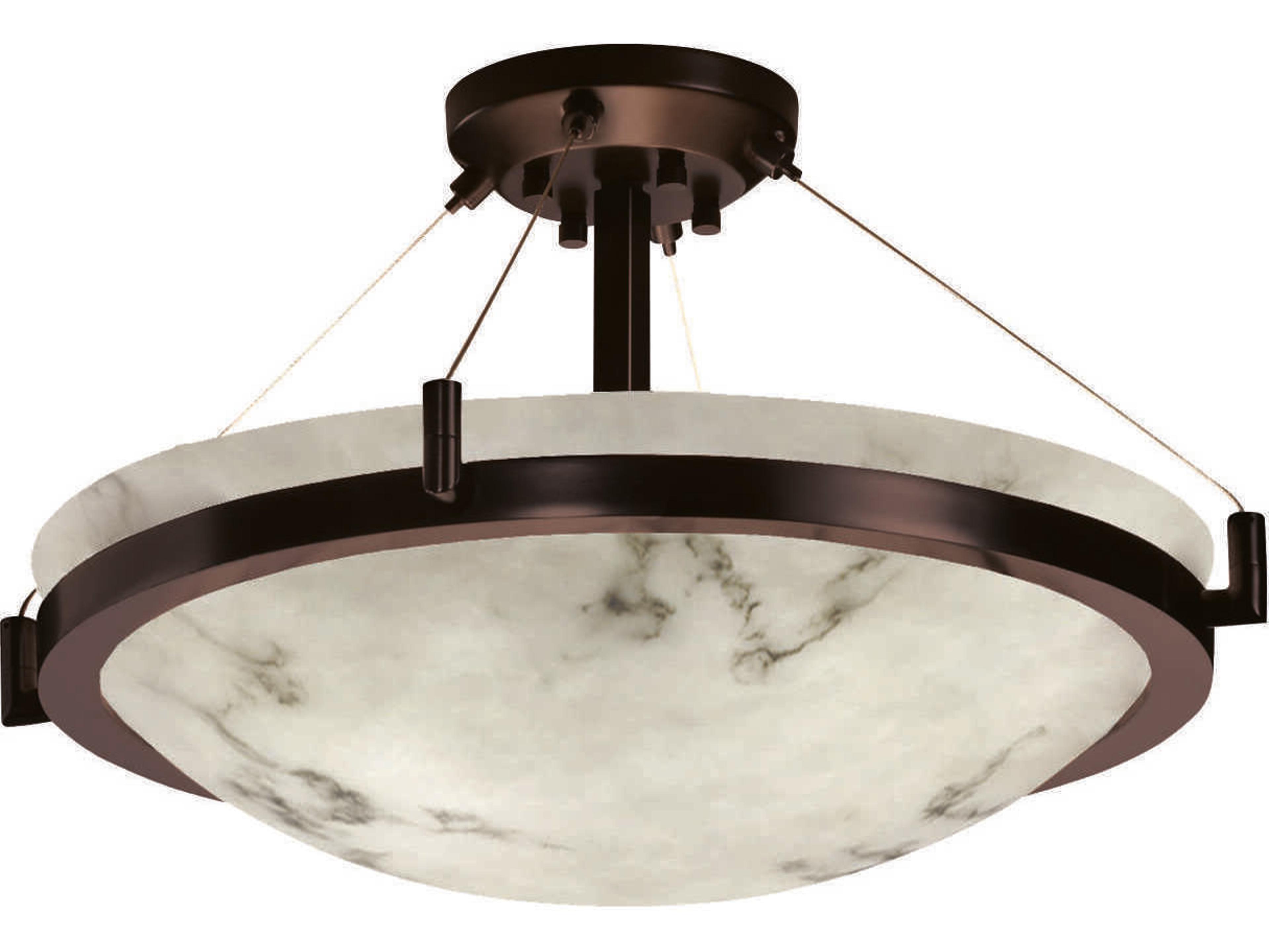 Lumenaria 8-Light Bronze Bowl Semi Flush Mount