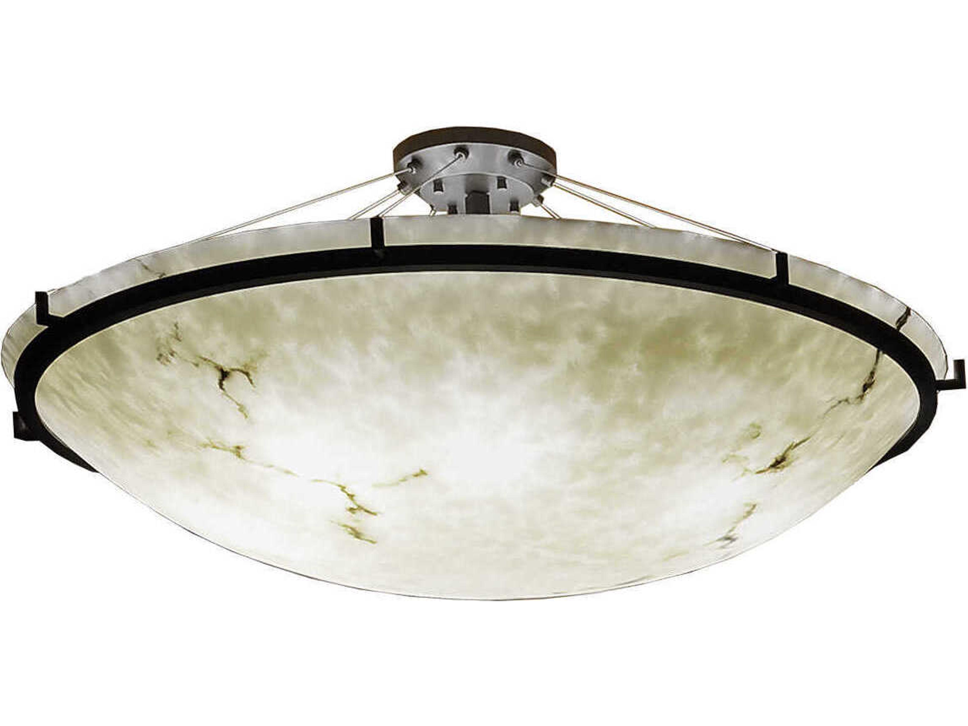 Lumenaria 8-Light Black Bowl Semi Flush Mount