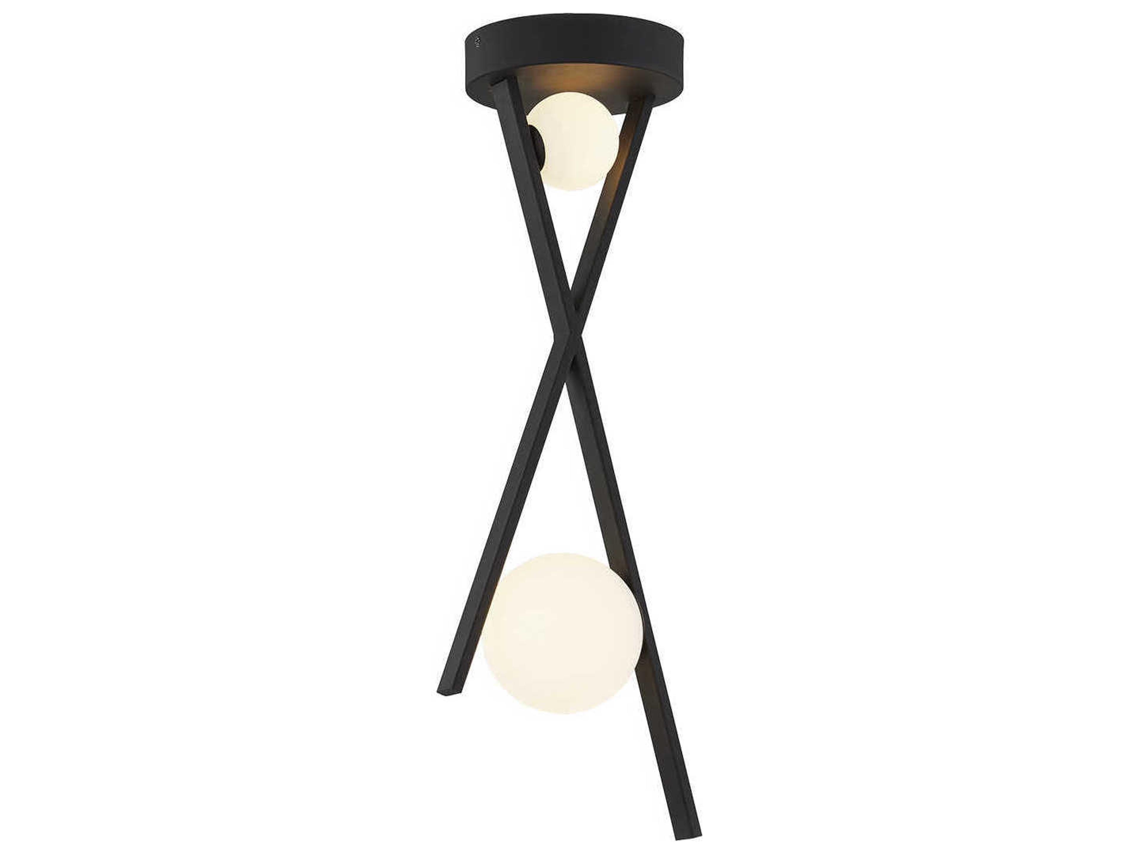 Fusion Matte Black Glass LED Globe Mini Pendant